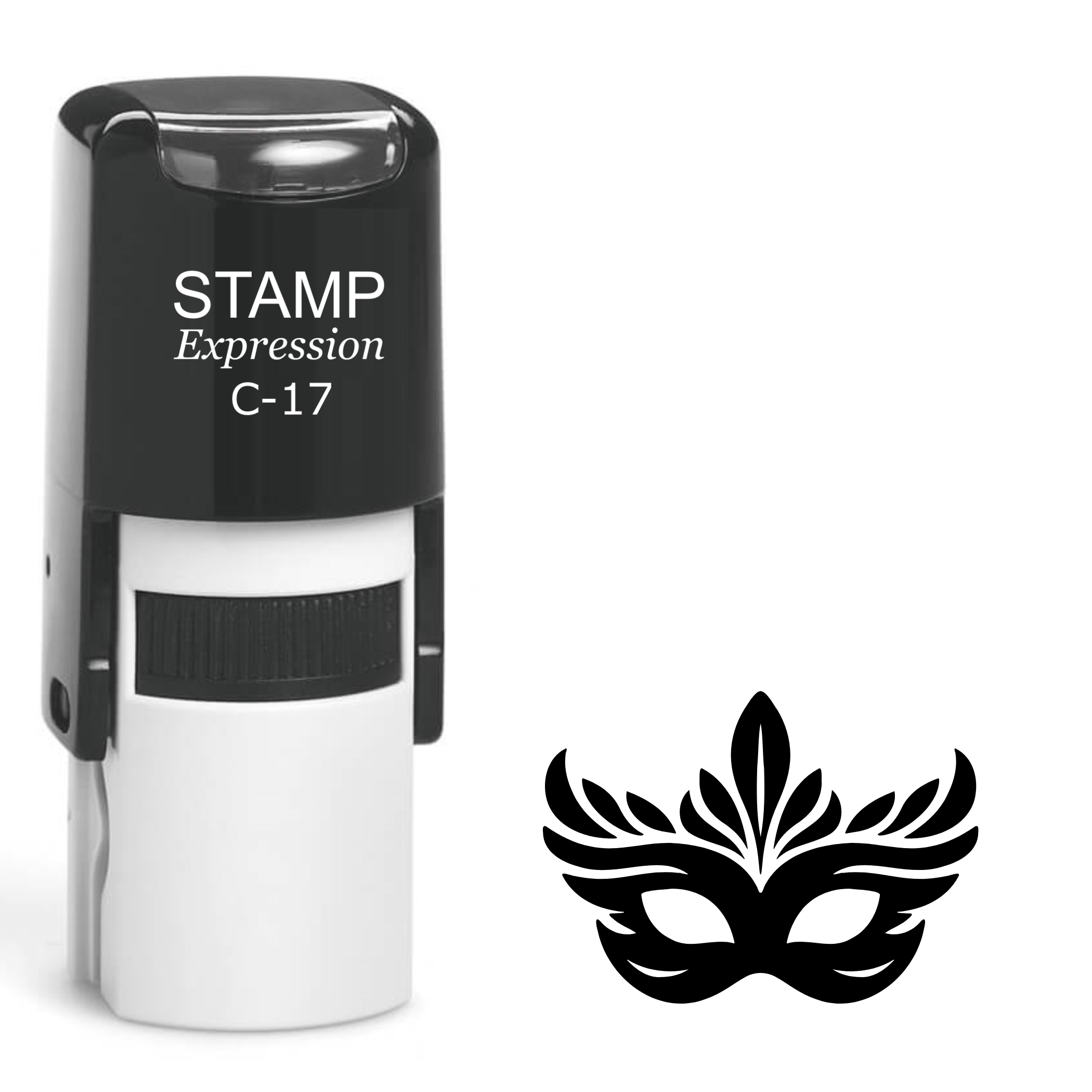 Ornate feathery Mardi Gras mask Self Inking Rubber Stamp (SH-63483)