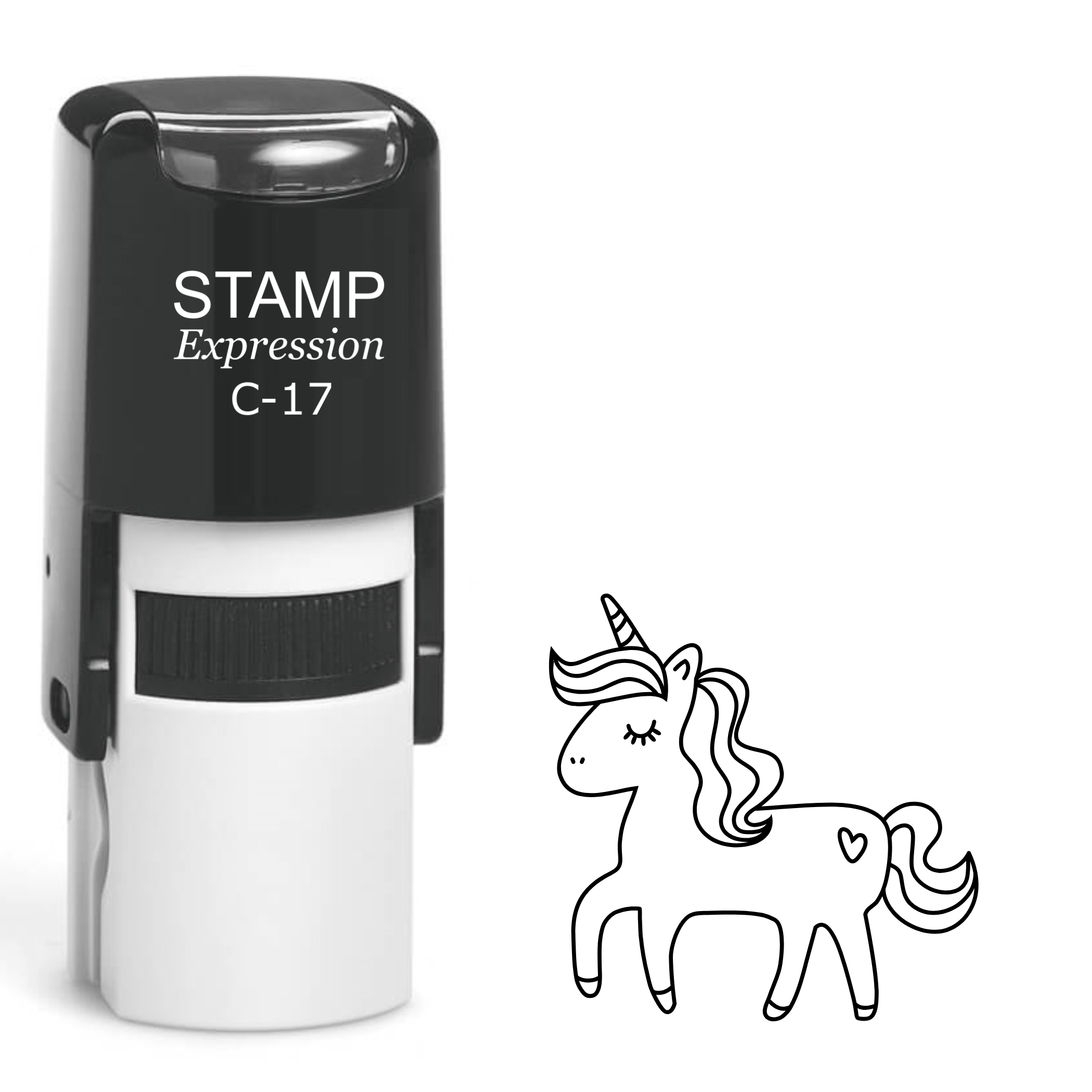 Cute unicorn with heart Self Inking Rubber Stamp (SH-63495)