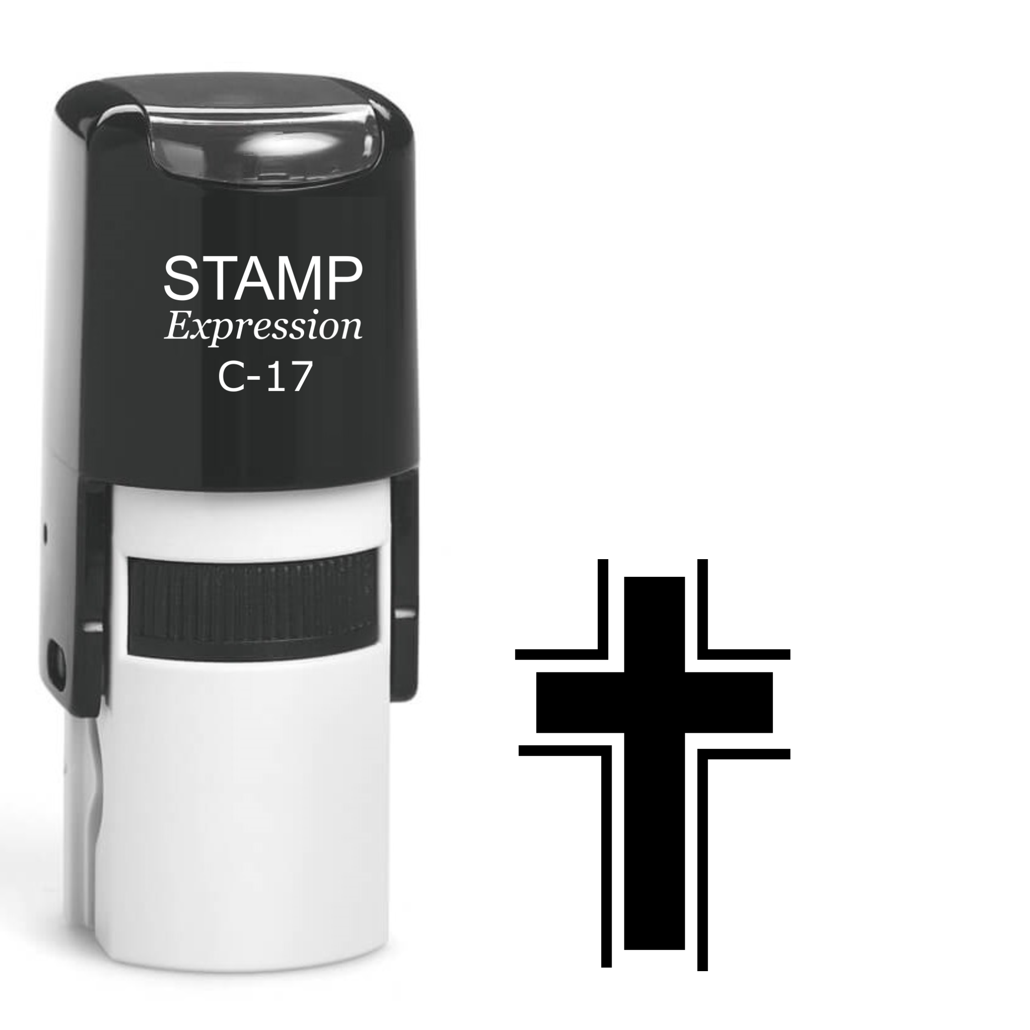 Double outline cross Self Inking Rubber Stamp (SH-63507)
