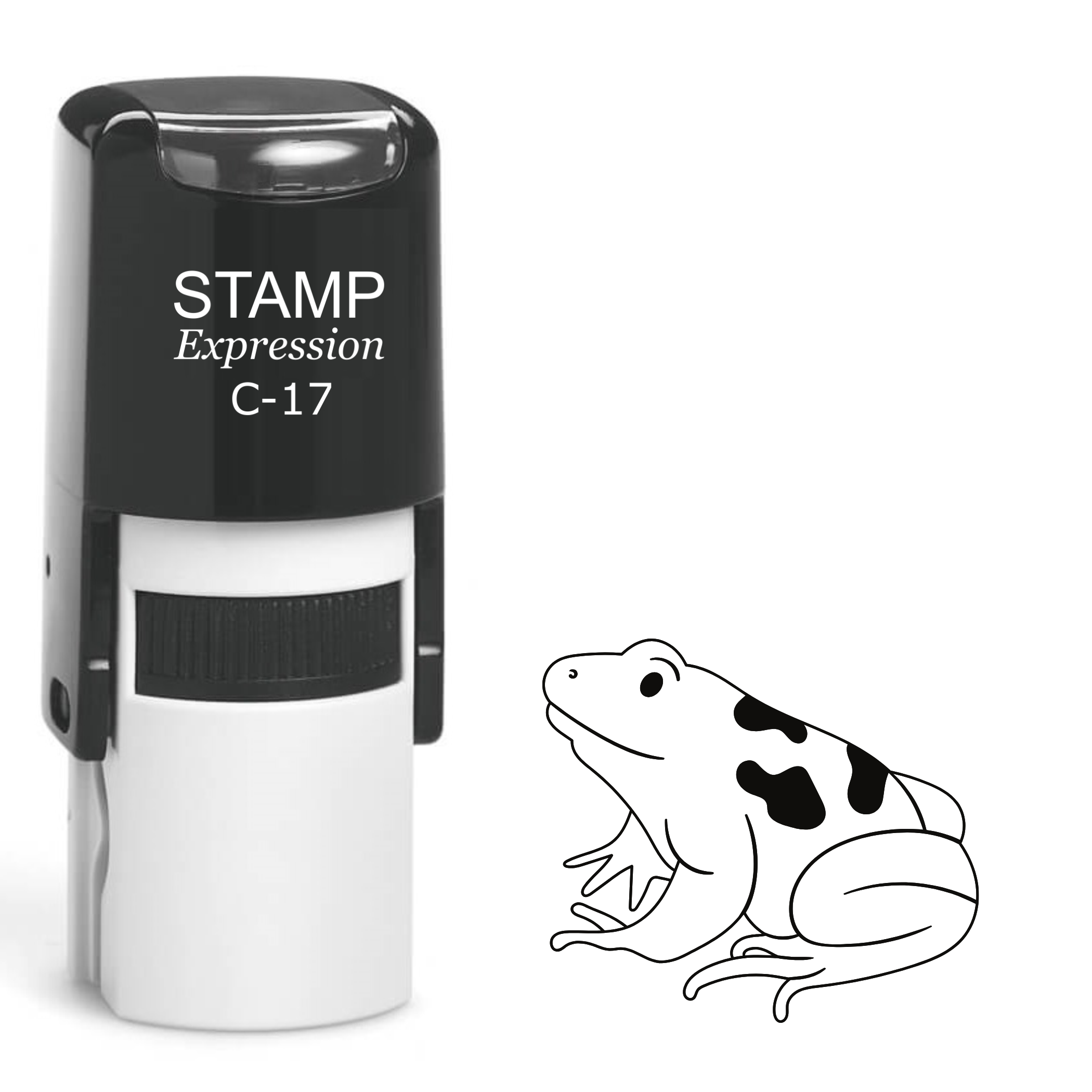 Cute spotted frog outline Self Inking Rubber Stamp (SH-63522)