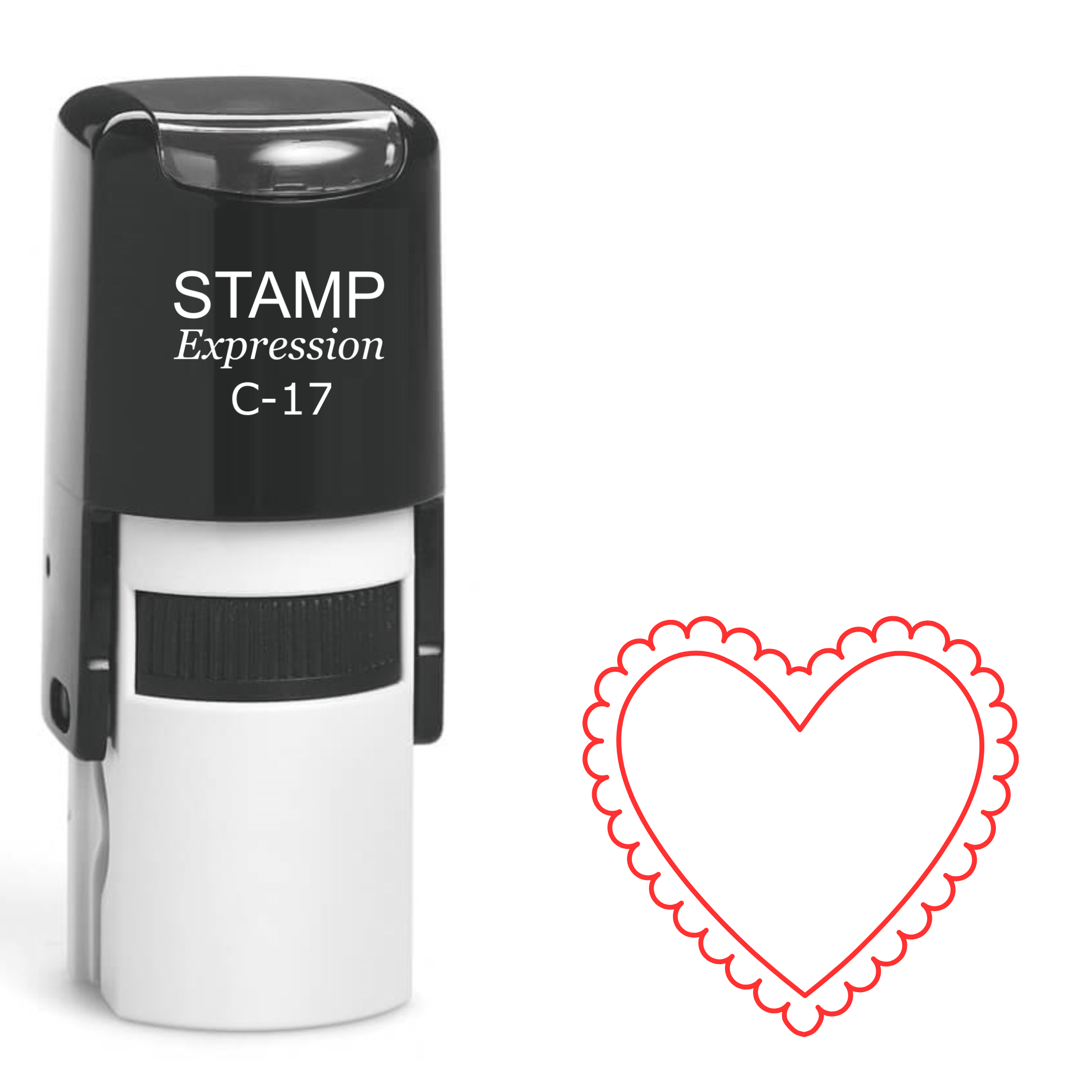 Wavy heart outline Self Inking Rubber Stamp (SH-63525)