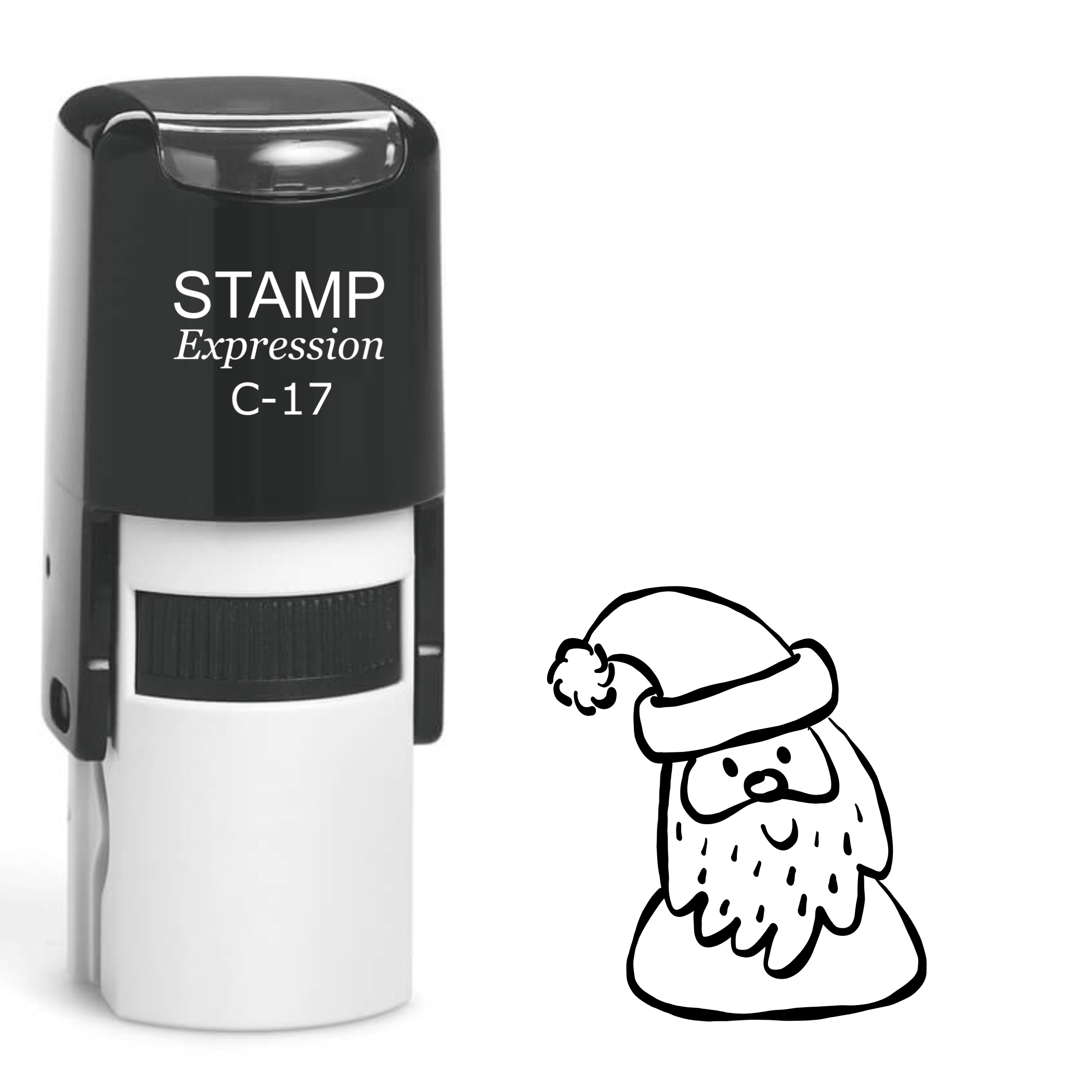Cartoonish smiling Santa outline Self Inking Rubber Stamp (SH-63527)