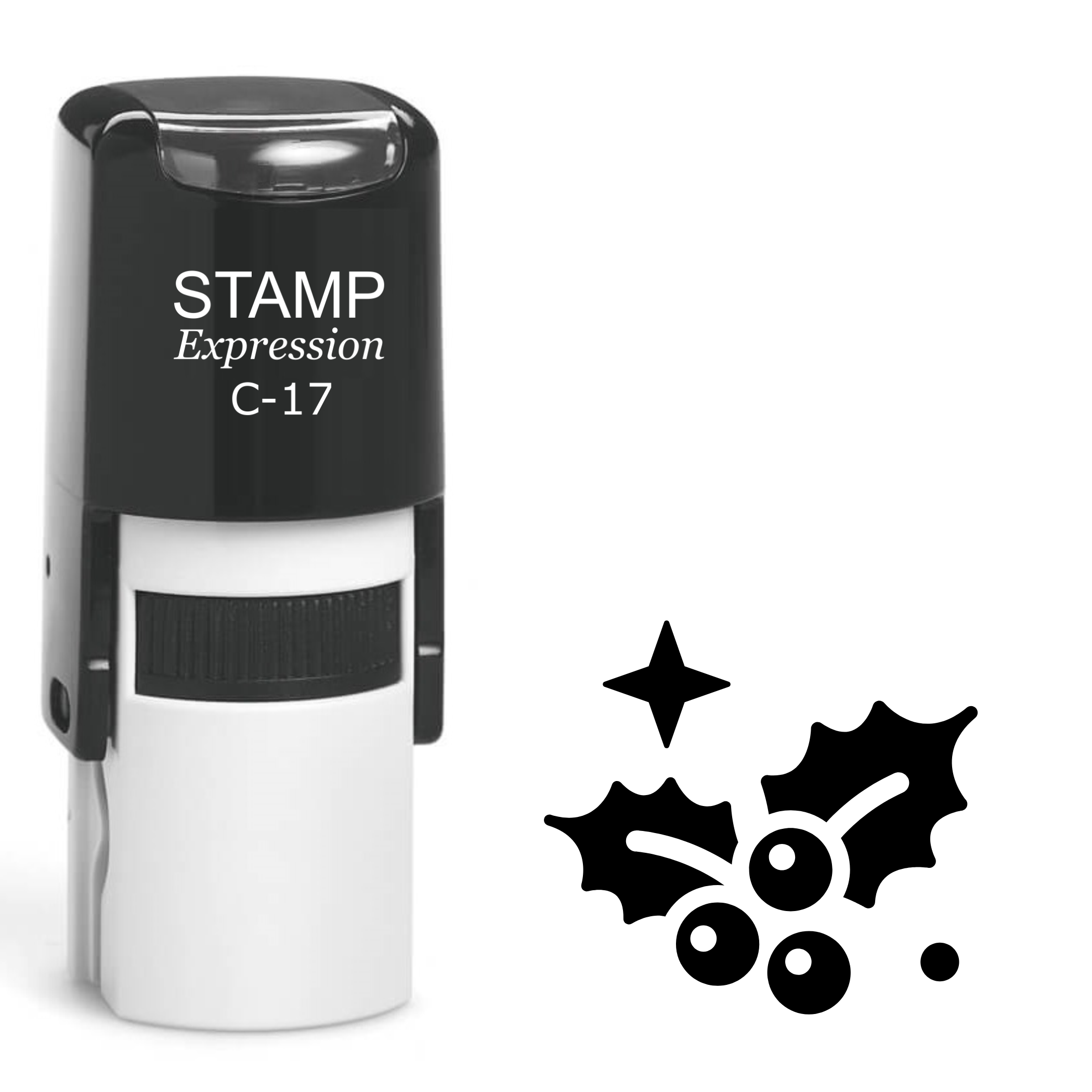 Holly berry with a star Self Inking Rubber Stamp (SH-63532)