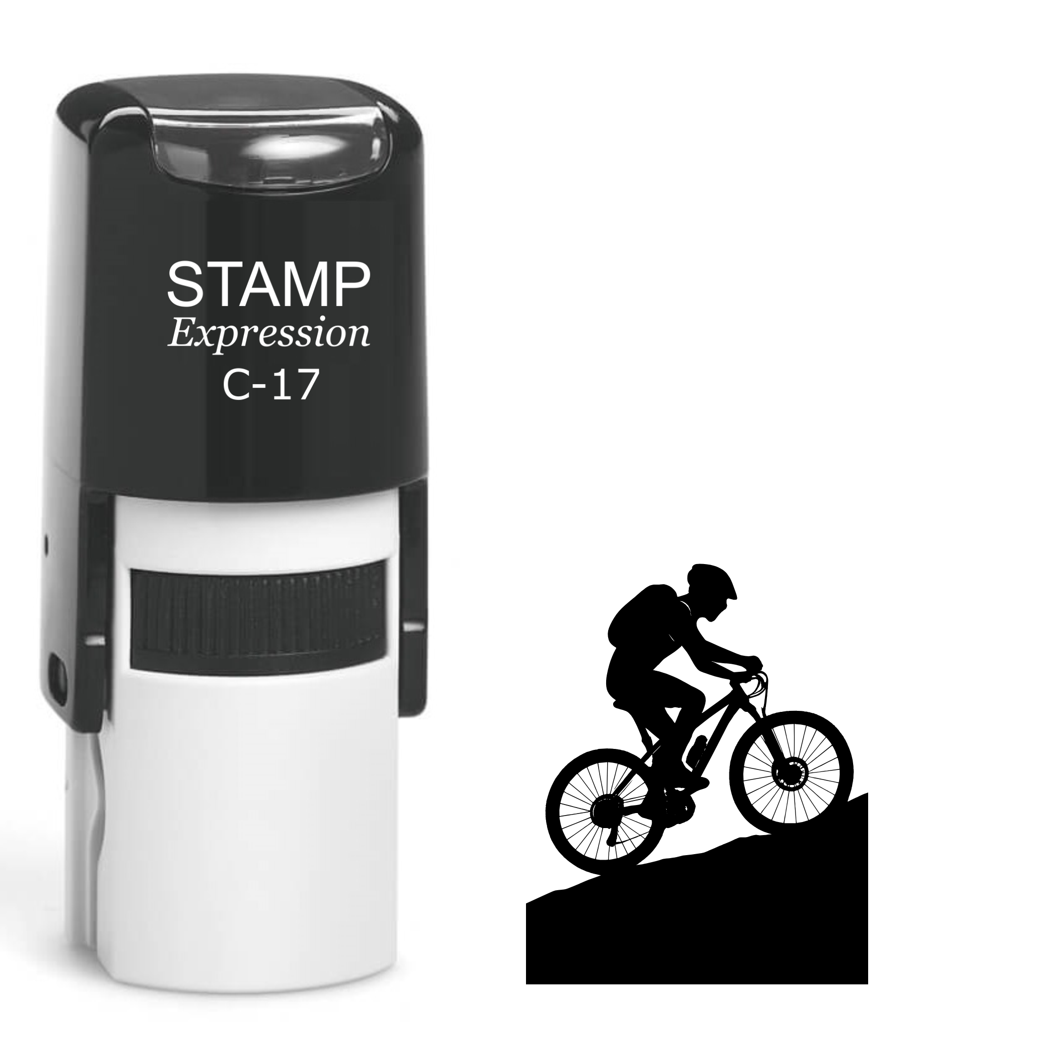 Cyclist going up the hill Self Inking Rubber Stamp (SH-63539)