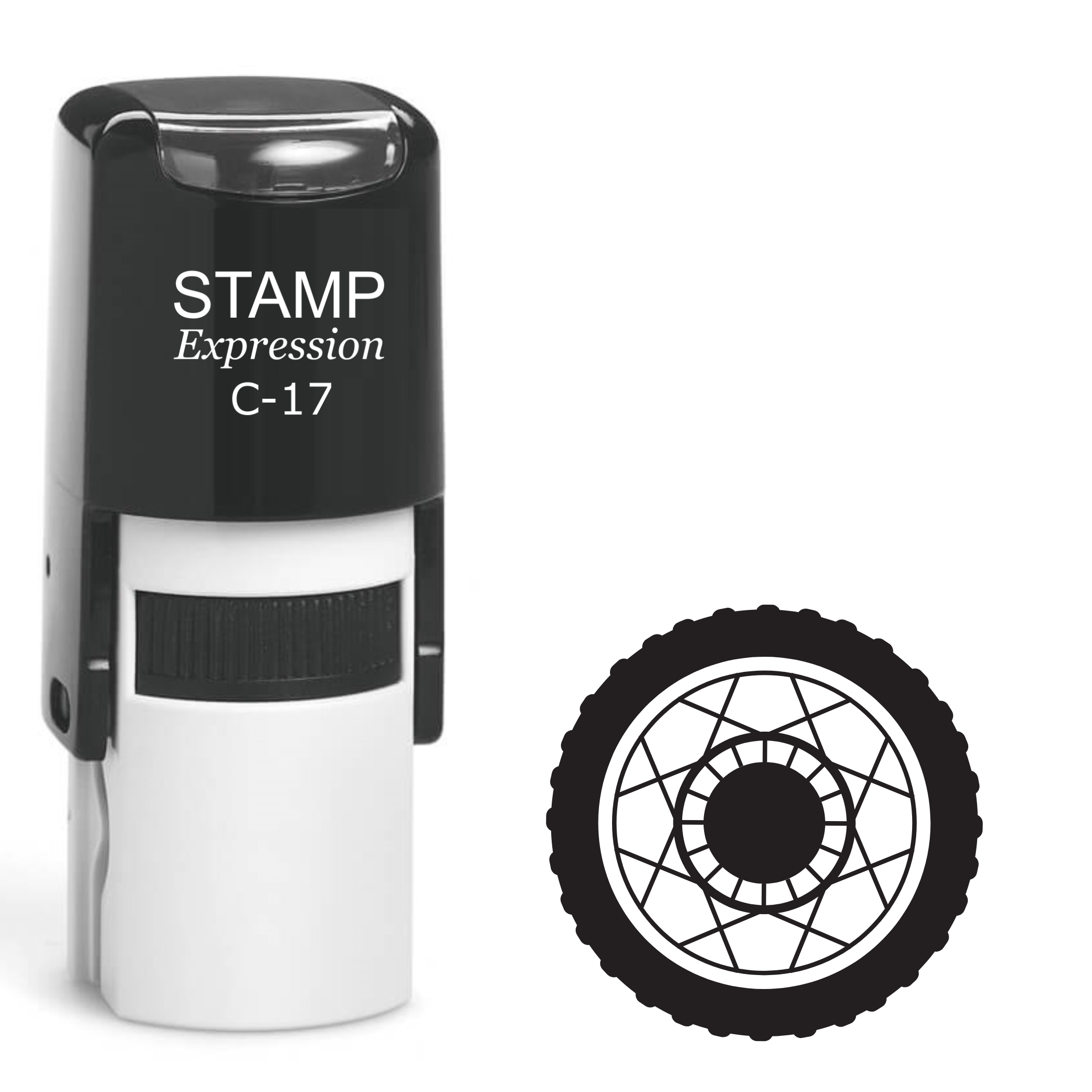 Motorcycle wheel Self Inking Rubber Stamp (SH-63542)