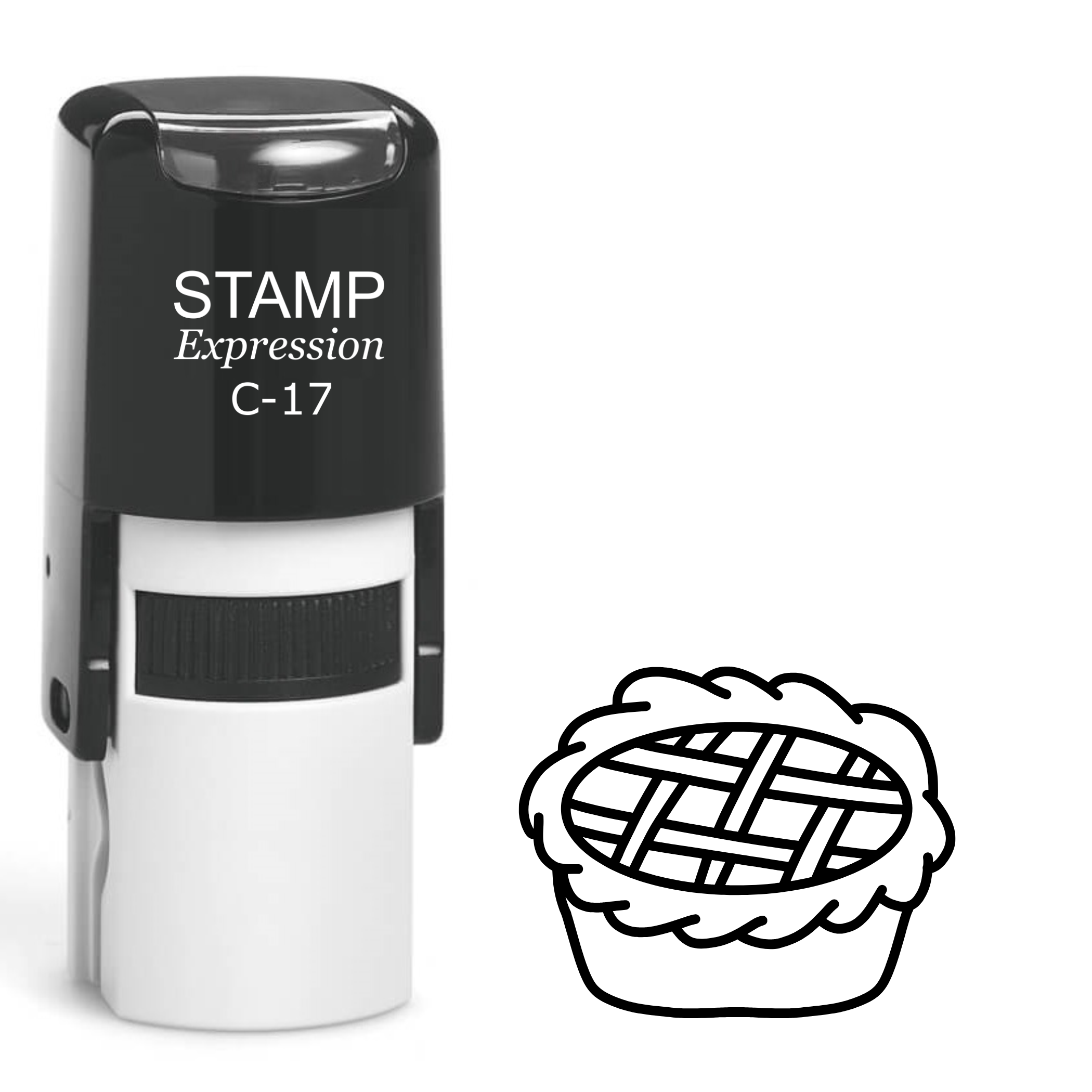 Apple pie outline Self Inking Rubber Stamp (SH-63573)