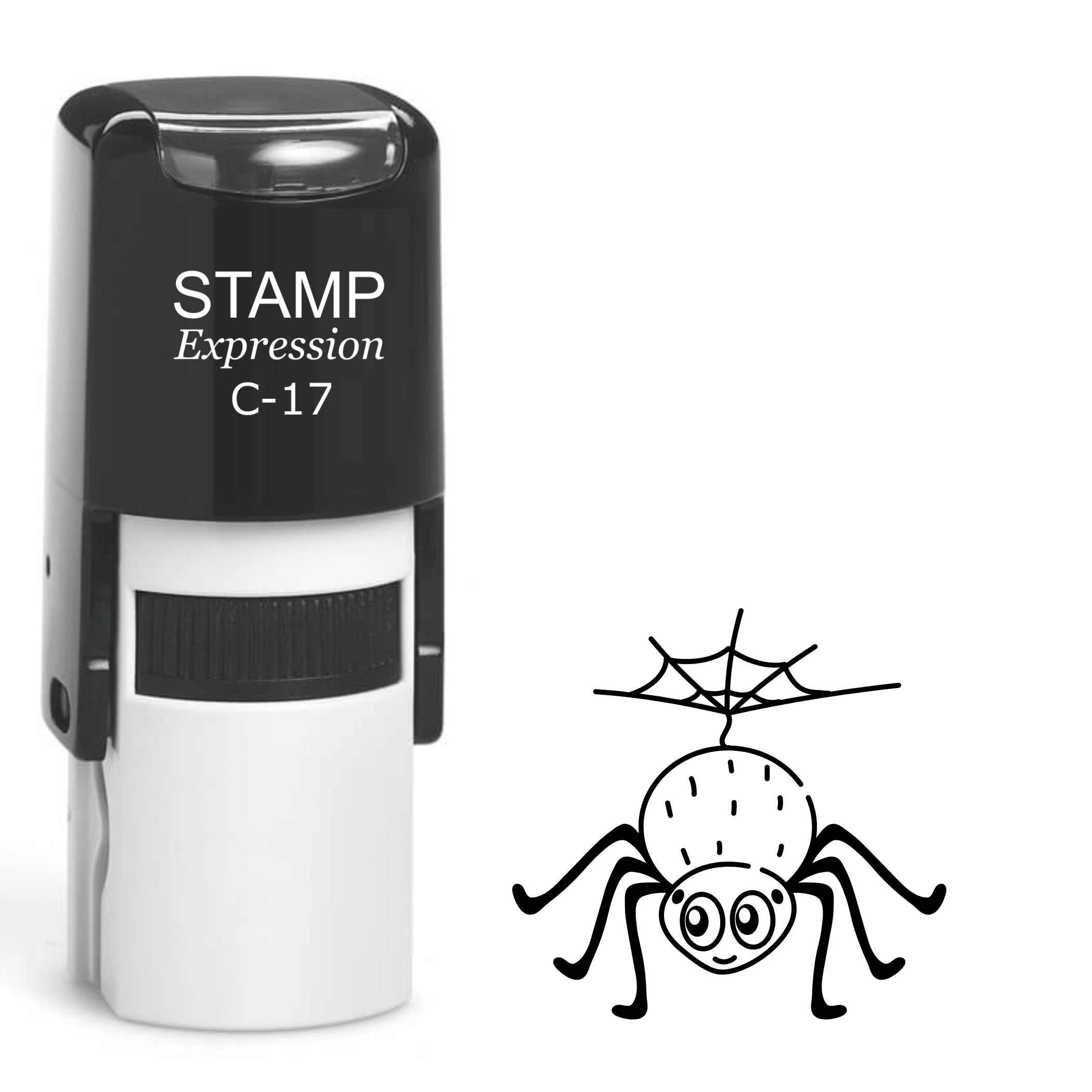 Cute spider on a spider web Self Inking Rubber Stamp (SH-63578)