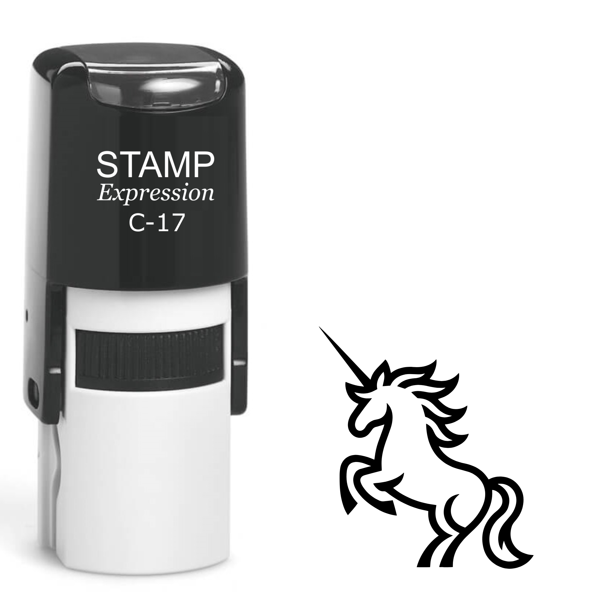 Standing up unicorn outline Self Inking Rubber Stamp (SH-63597)