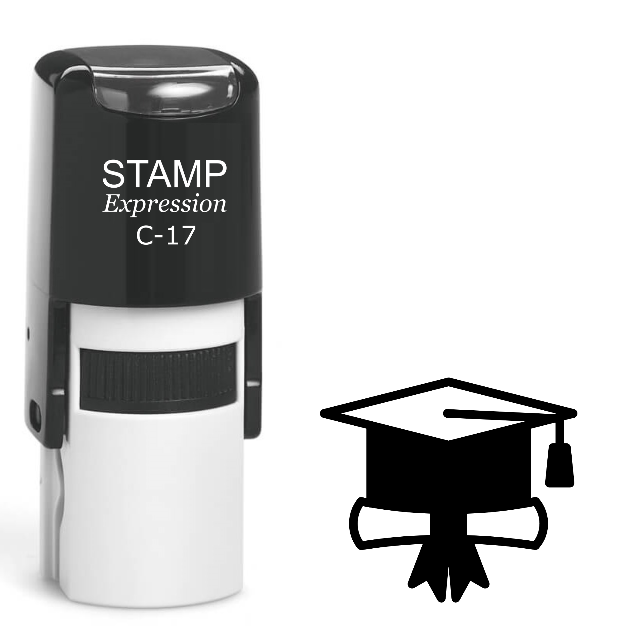 Graduation cap with diploma Self Inking Rubber Stamp (SH-63619)