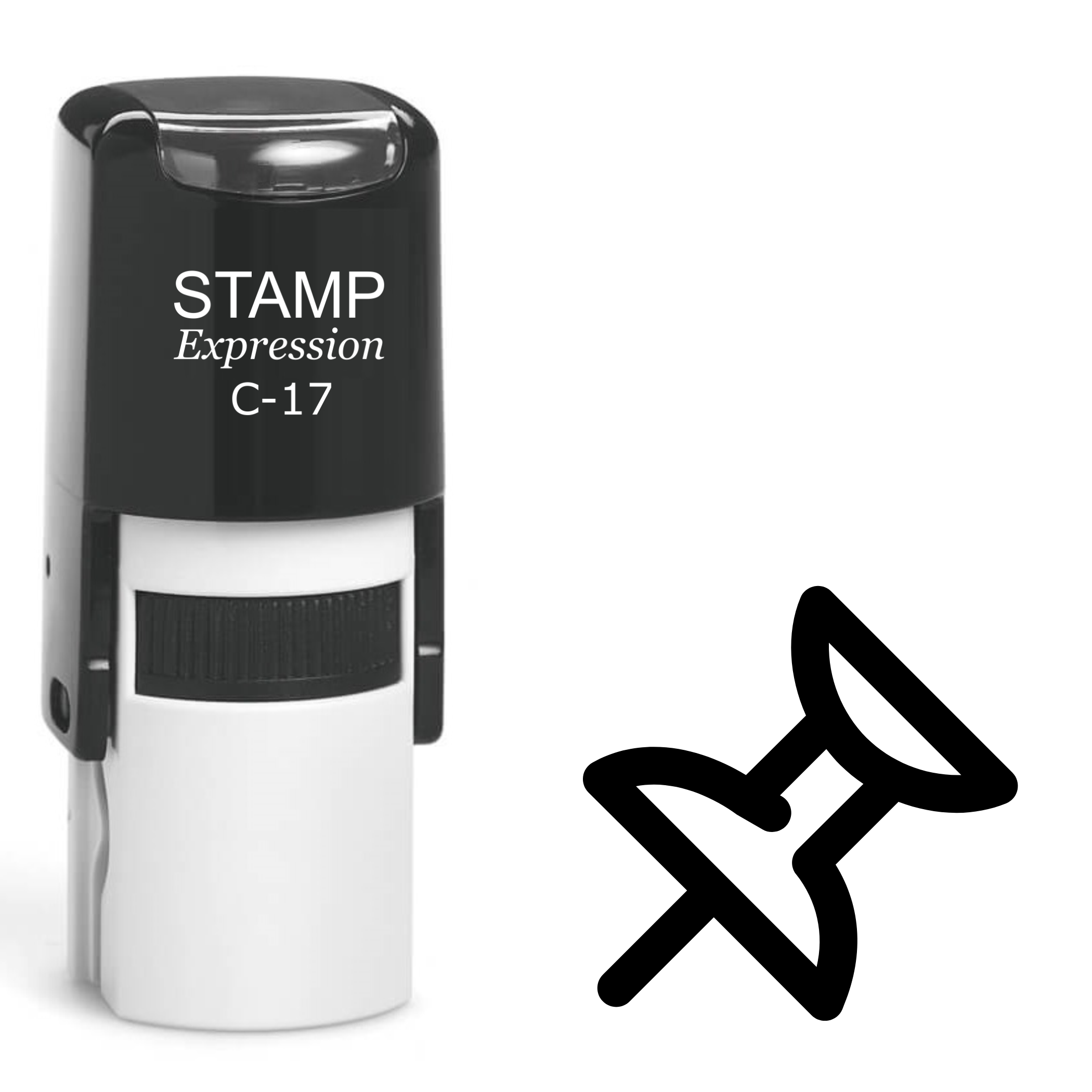 Push pin outline Self Inking Rubber Stamp (SH-63635)