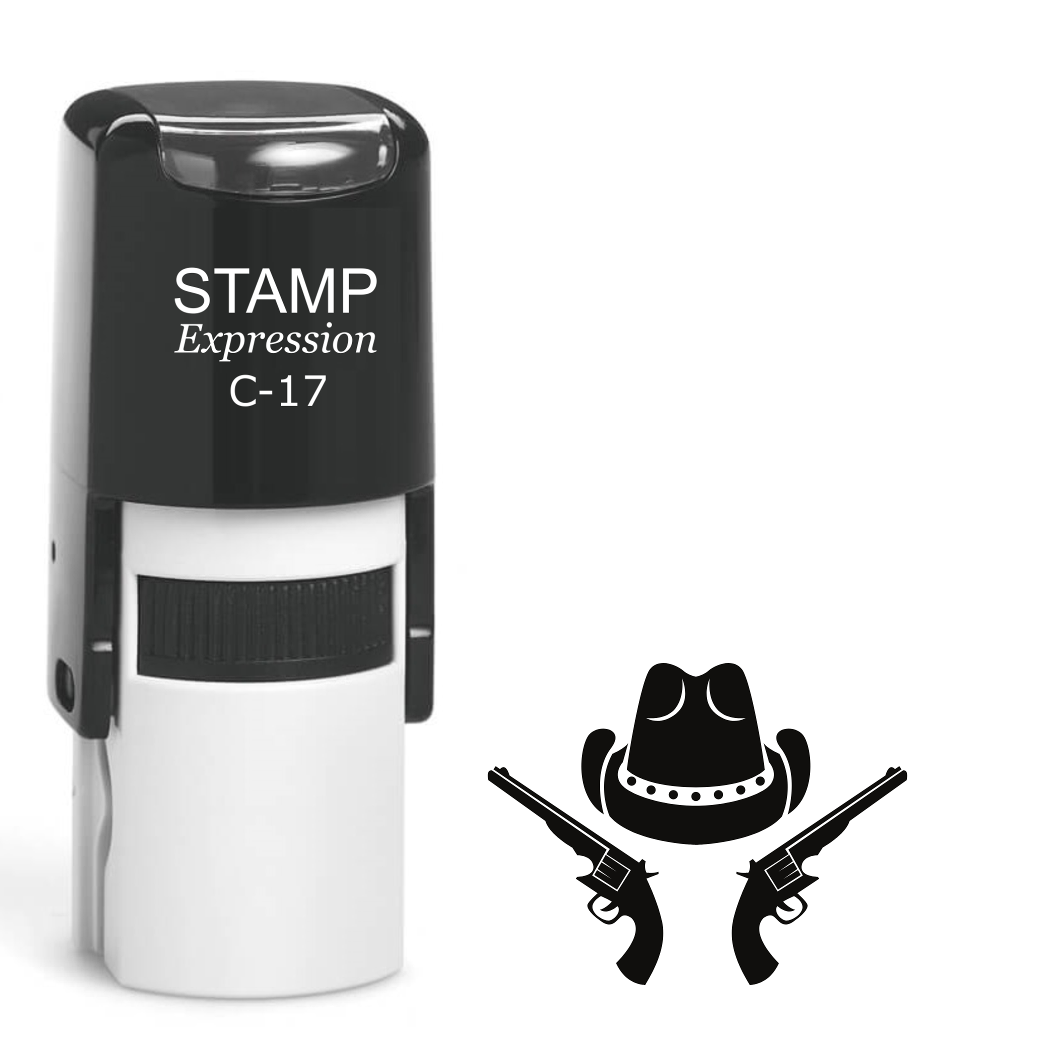 Western style cowboy hat Self Inking Rubber Stamp (SH-63640)