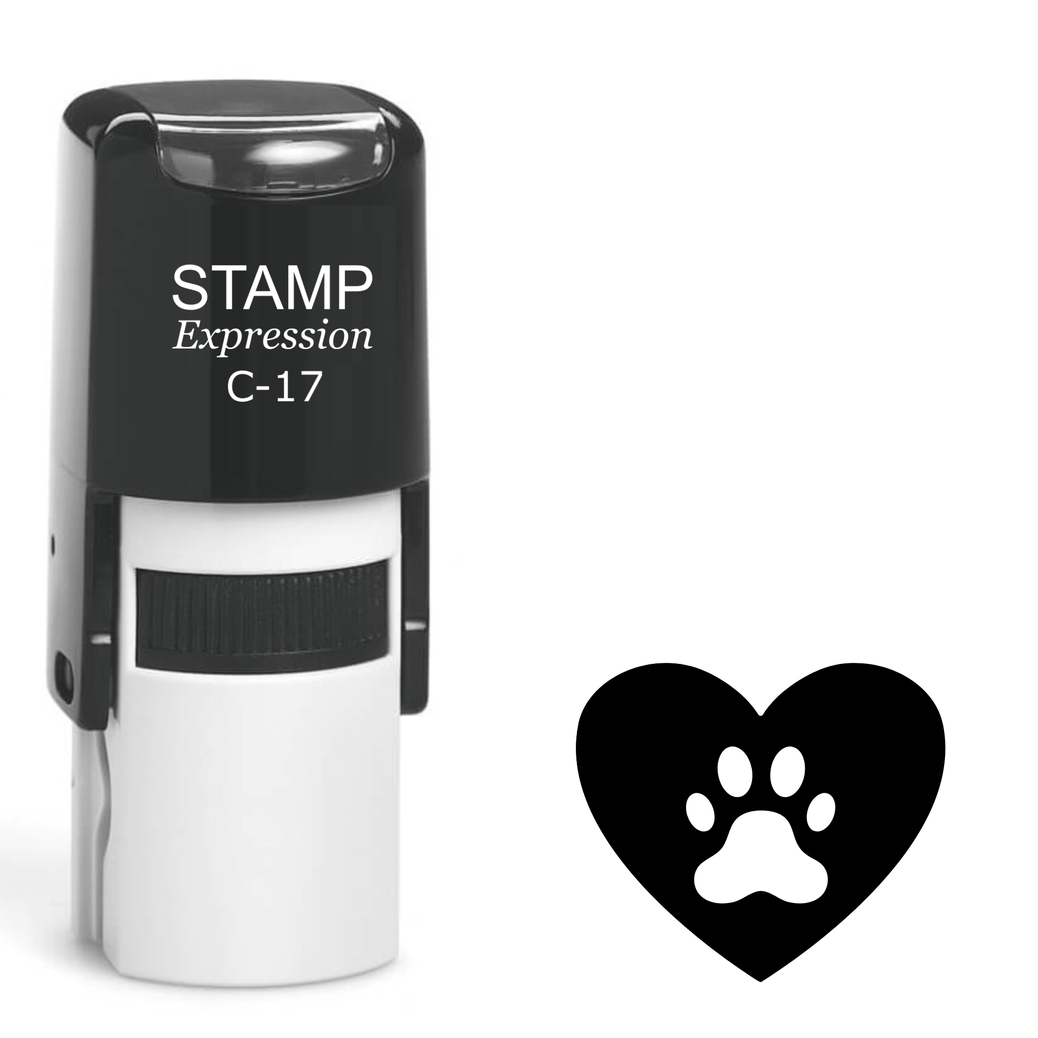 Heart with a dog paw print Self Inking Rubber Stamp (SH-63646)