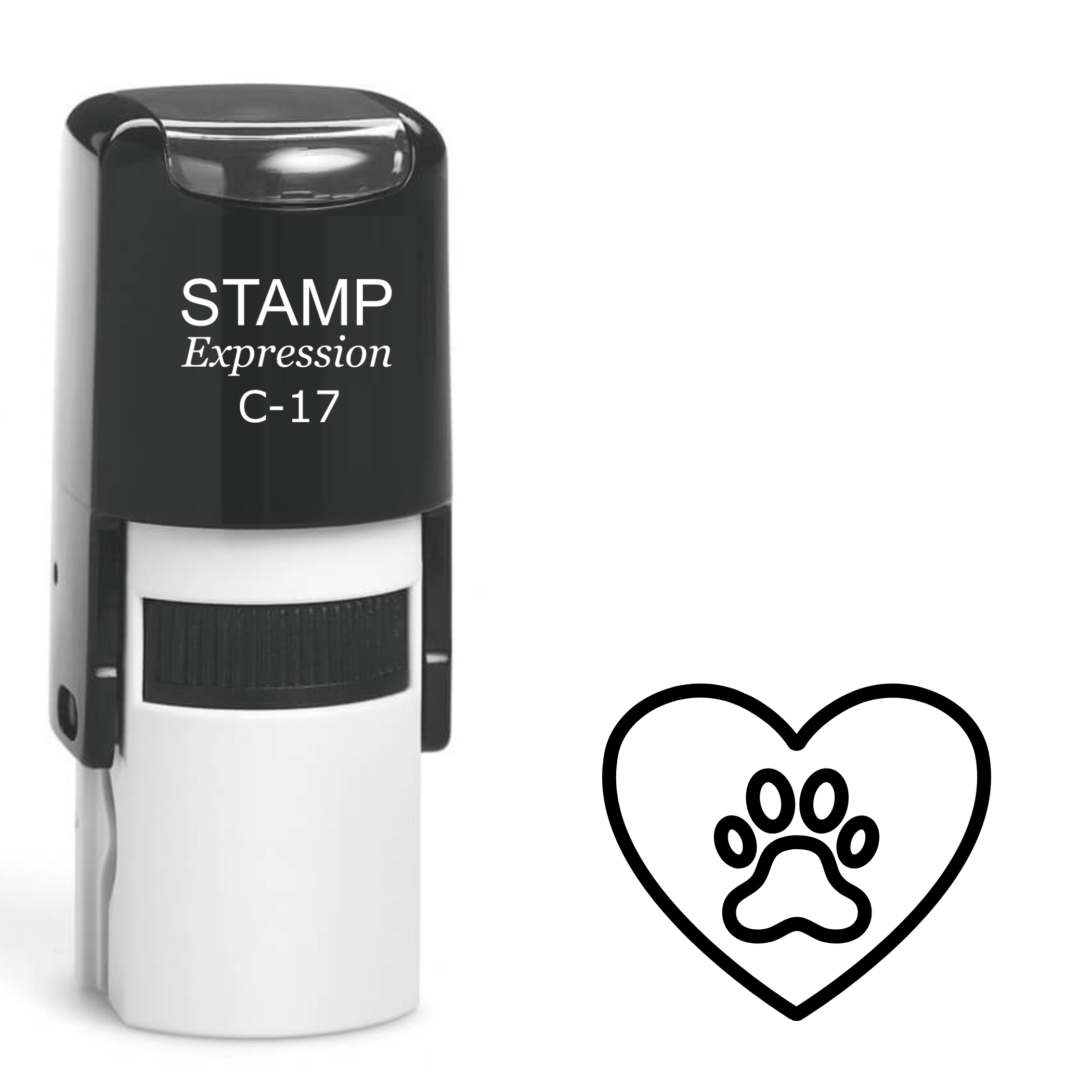 Heart with a dog paw print outline Self Inking Rubber Stamp (SH-63647)