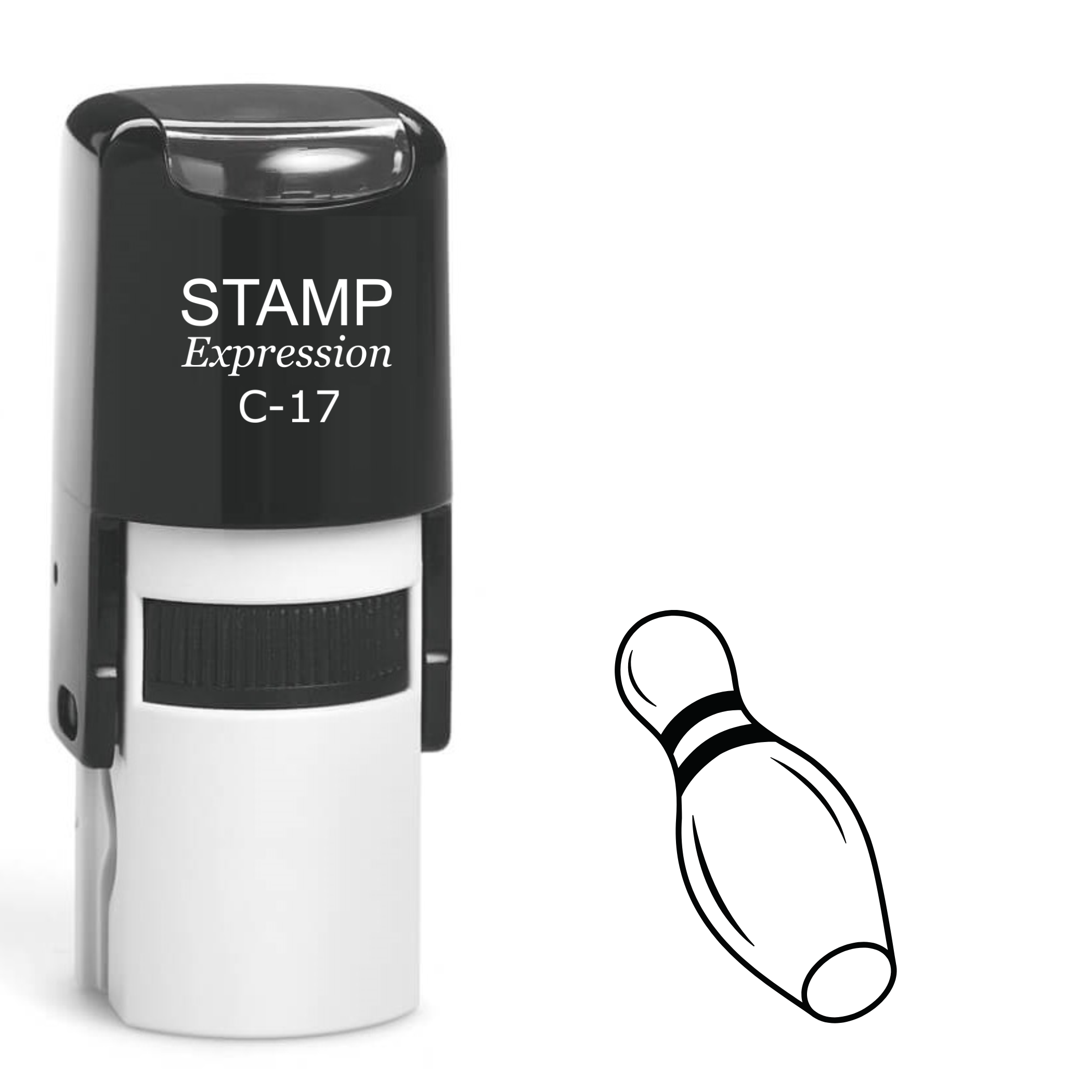 Bowling pin Self Inking Rubber Stamp (SH-63662)