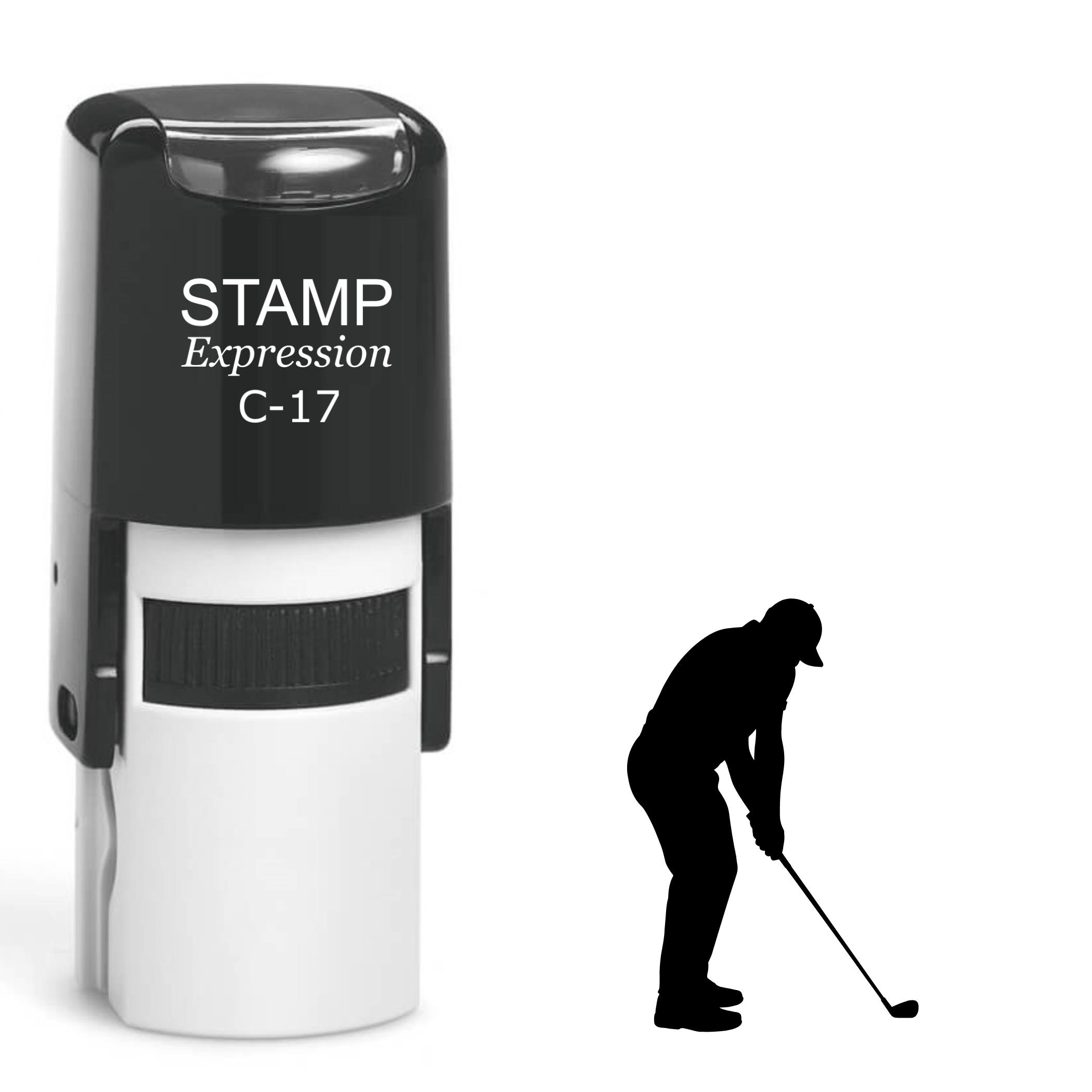 Male golfer silhouette Self Inking Rubber Stamp (SH-63667)