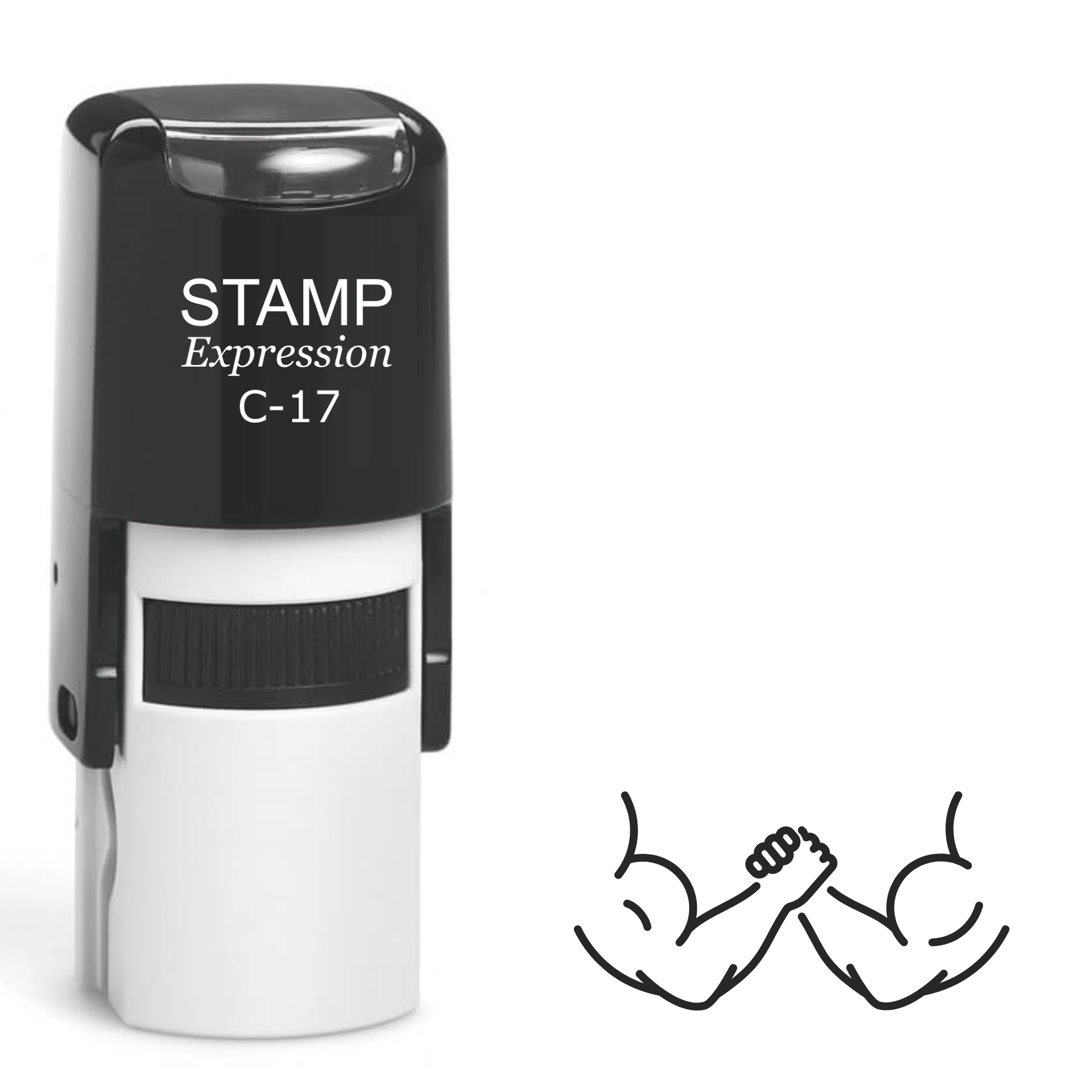 Arm wrestling outline Self Inking Rubber Stamp (SH-63668)