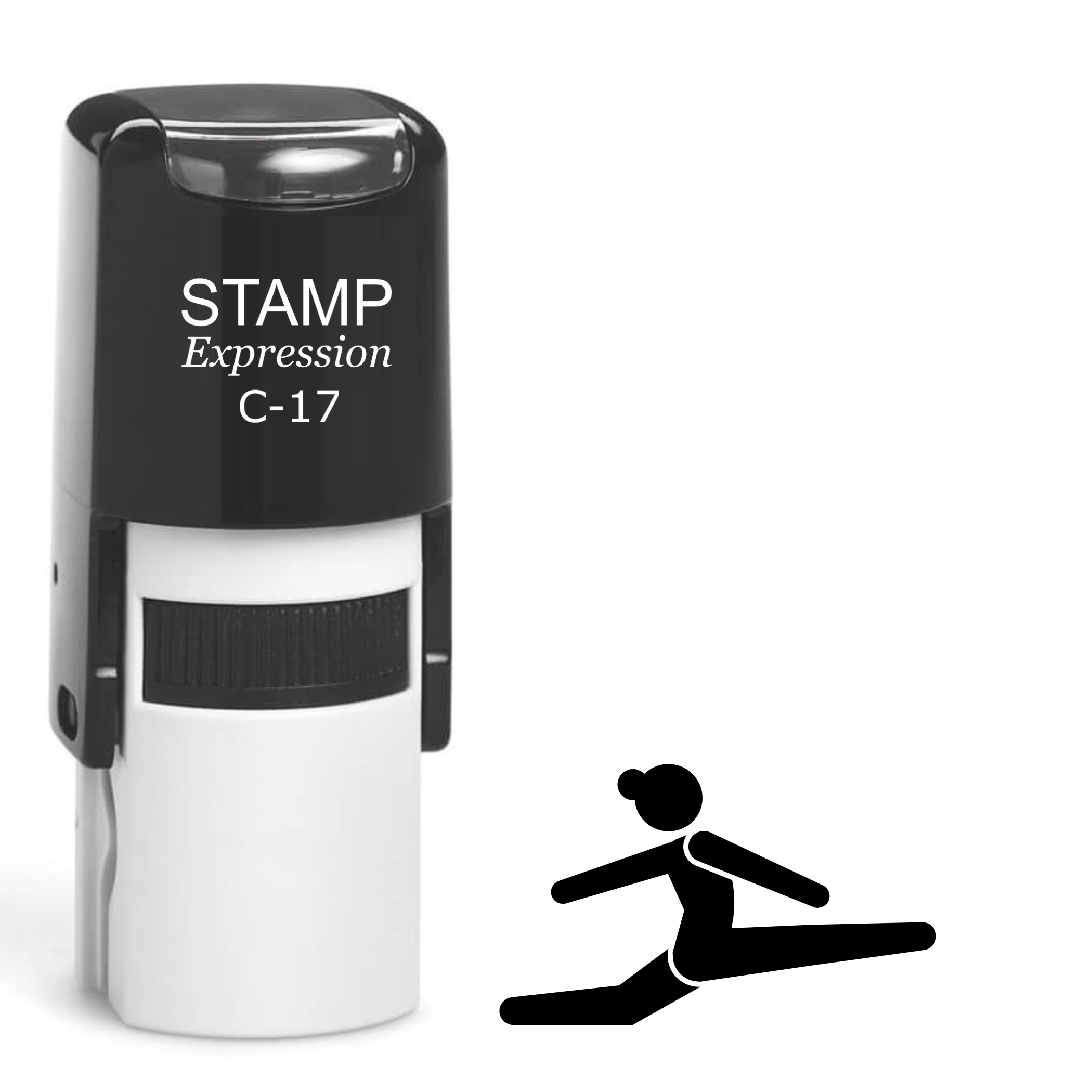 Jumping gymnast silhouette Self Inking Rubber Stamp (SH-63669)