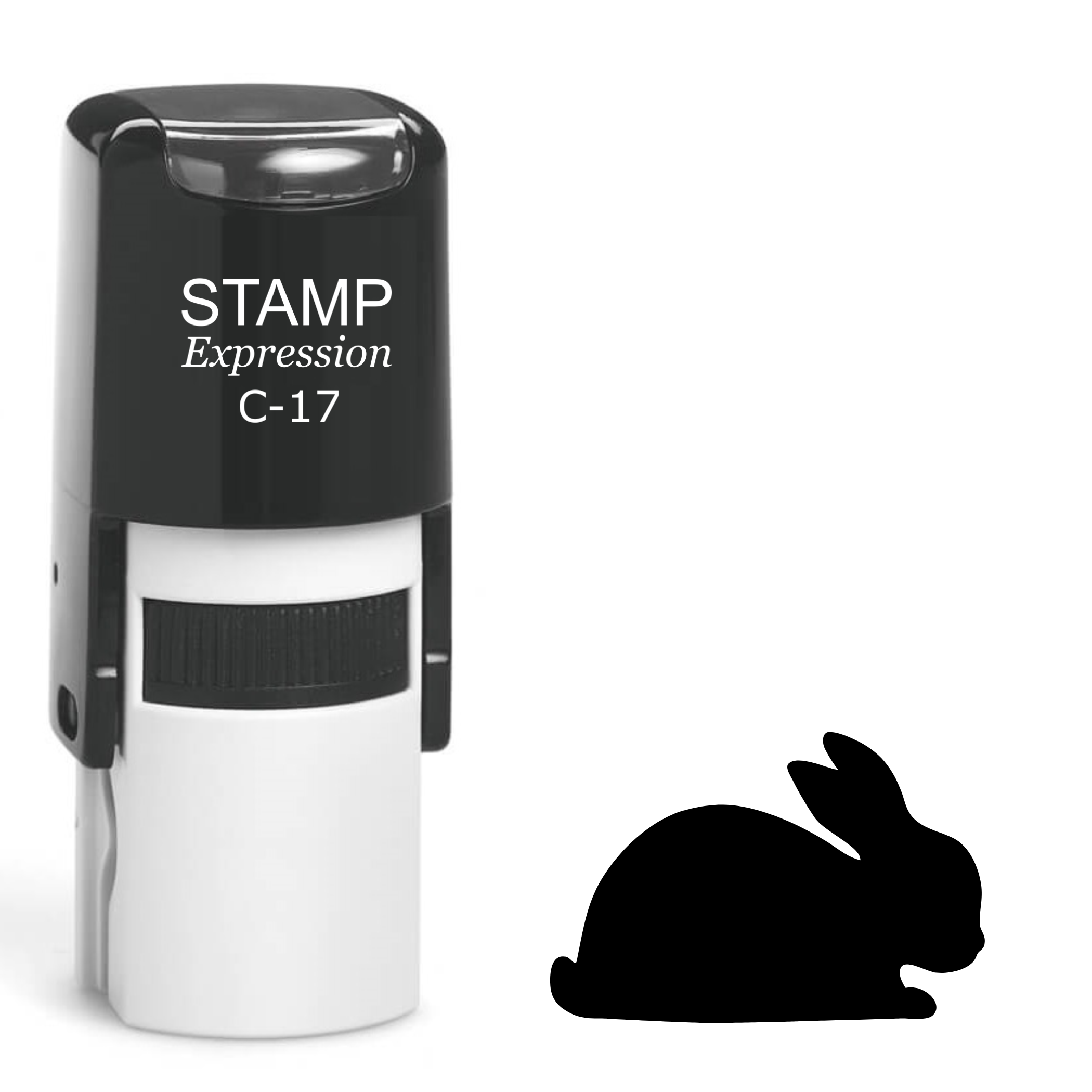 Sitting bunny silhouette Self Inking Rubber Stamp (SH-63674)