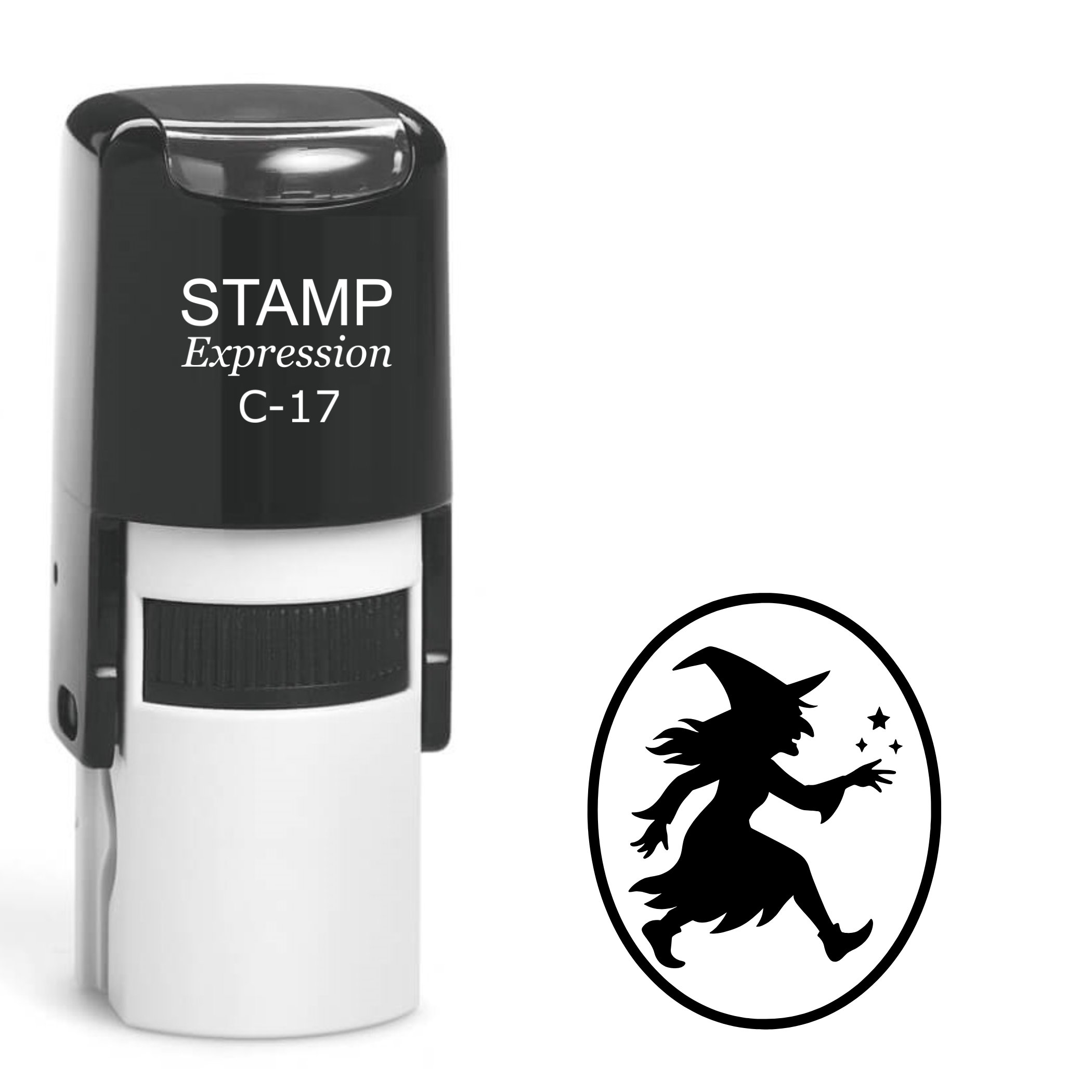 Wicked witch in the circle Self Inking Rubber Stamp (SH-63750)