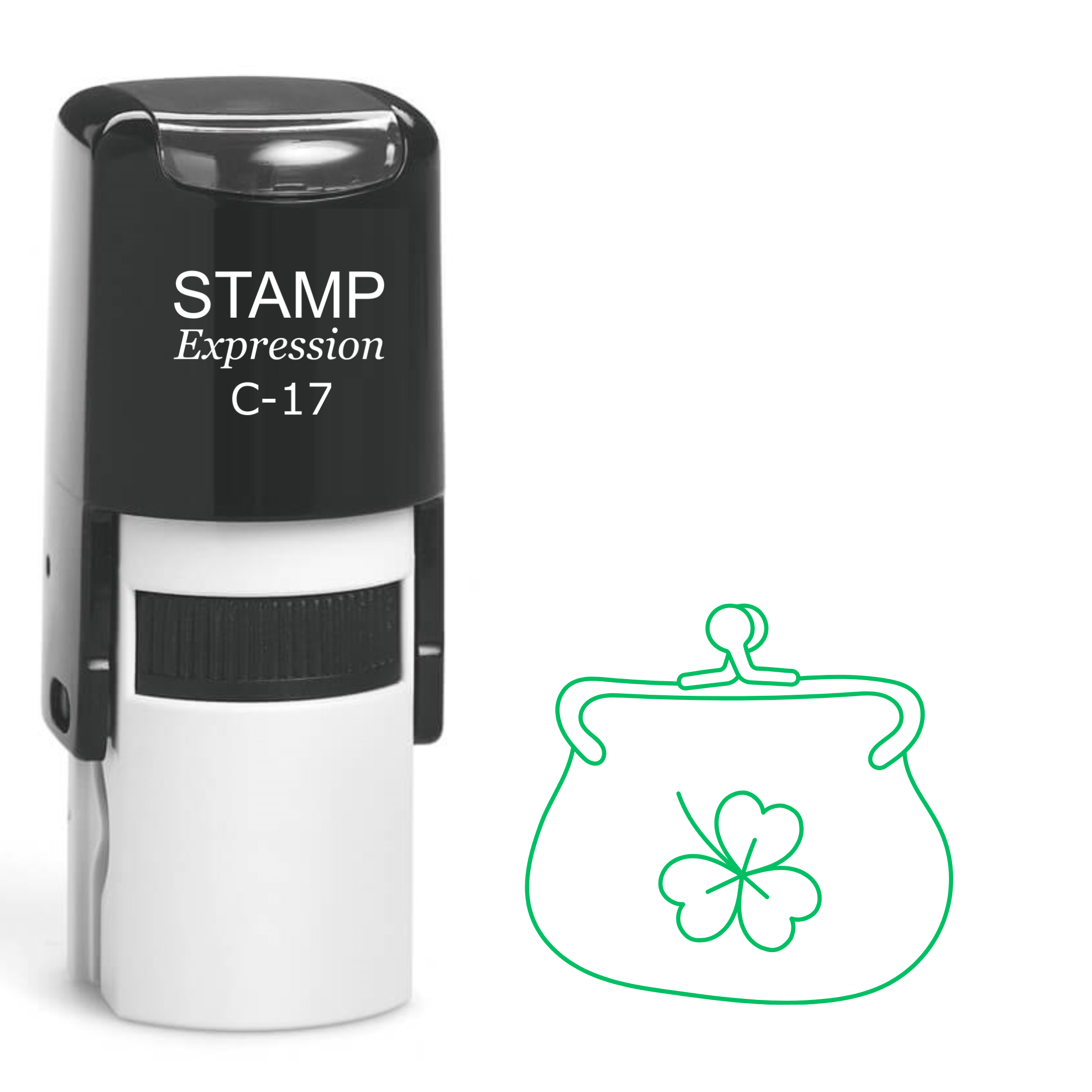 Coin purse with shamrock St. Patrick’s Day Self Inking Rubber Stamp (SH-63775)