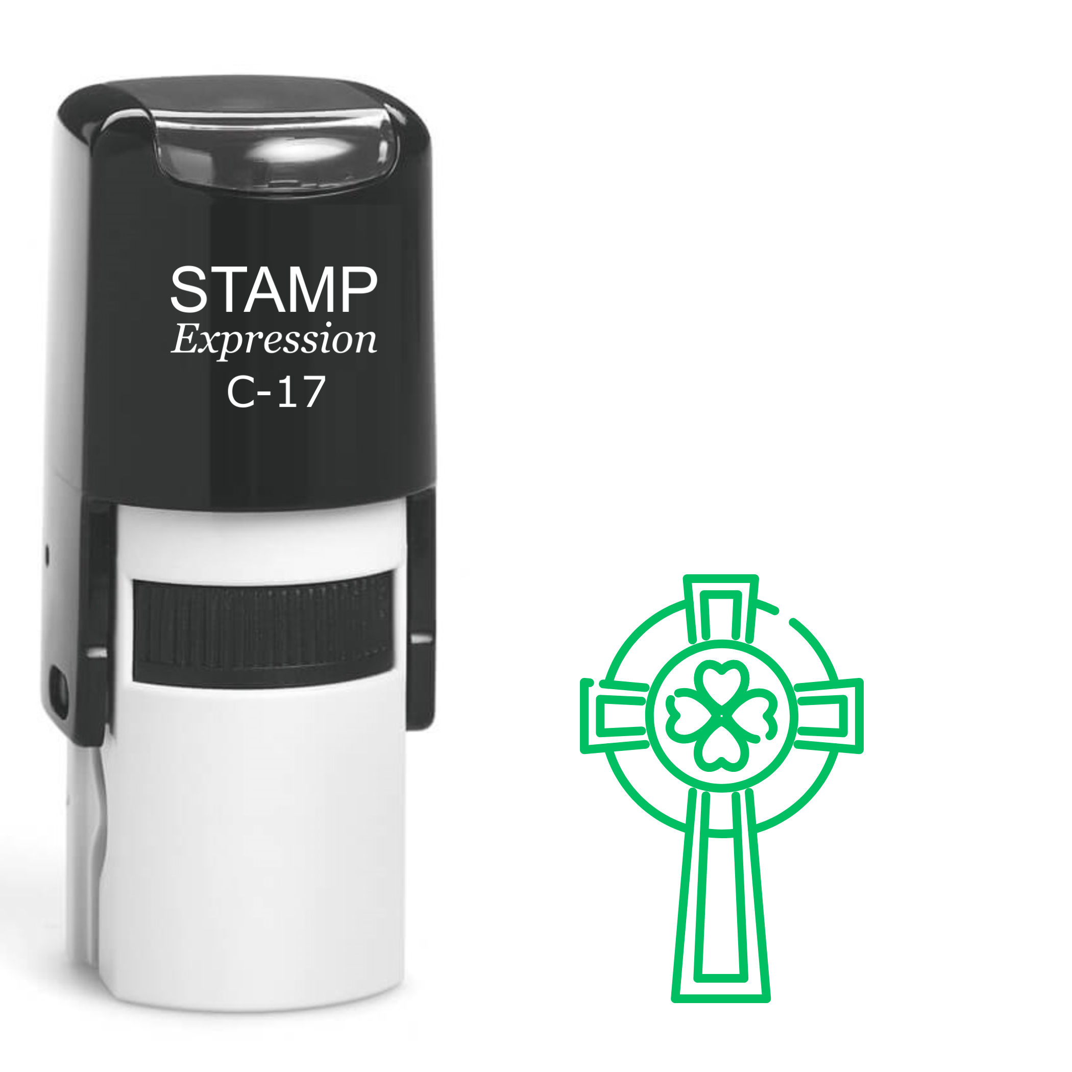 Celtic cross with shamrock St. Patrick’s Day Self Inking Rubber Stamp (SH-63791)