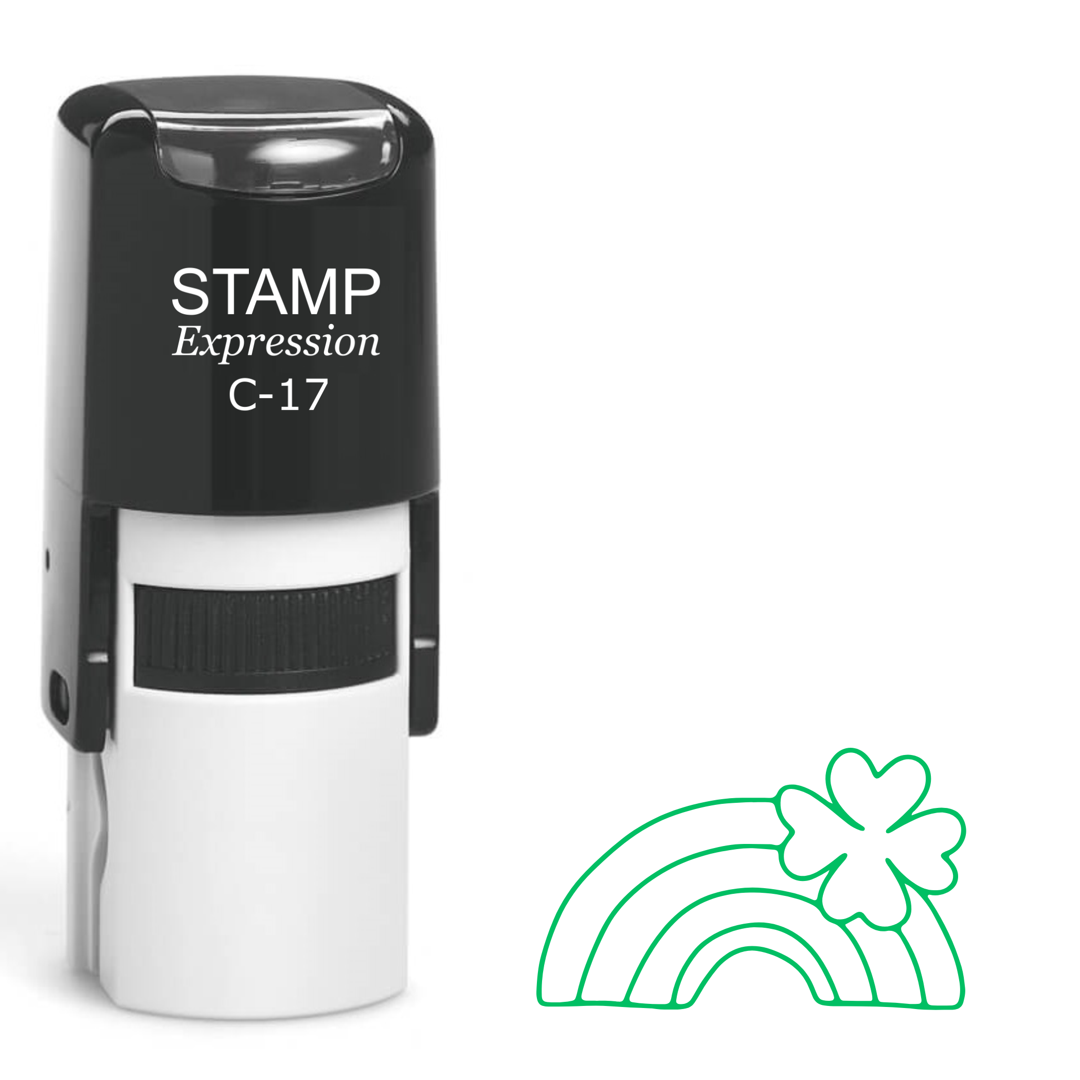 Rainbow with shamrock St. Patrick’s Day Self Inking Rubber Stamp (SH-63798)