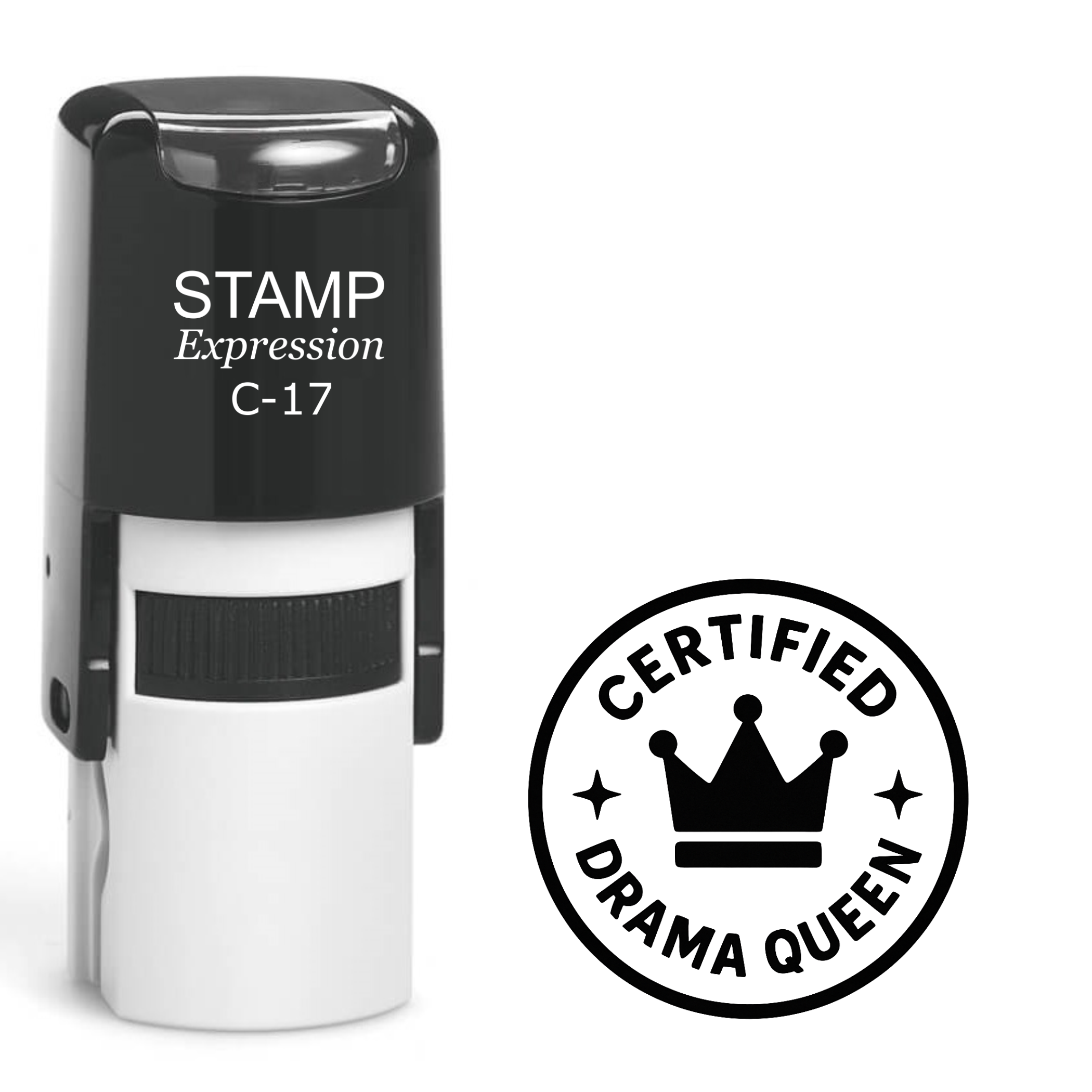 Certified drama queen in the circle Self Inking Rubber Stamp (SH-63805)