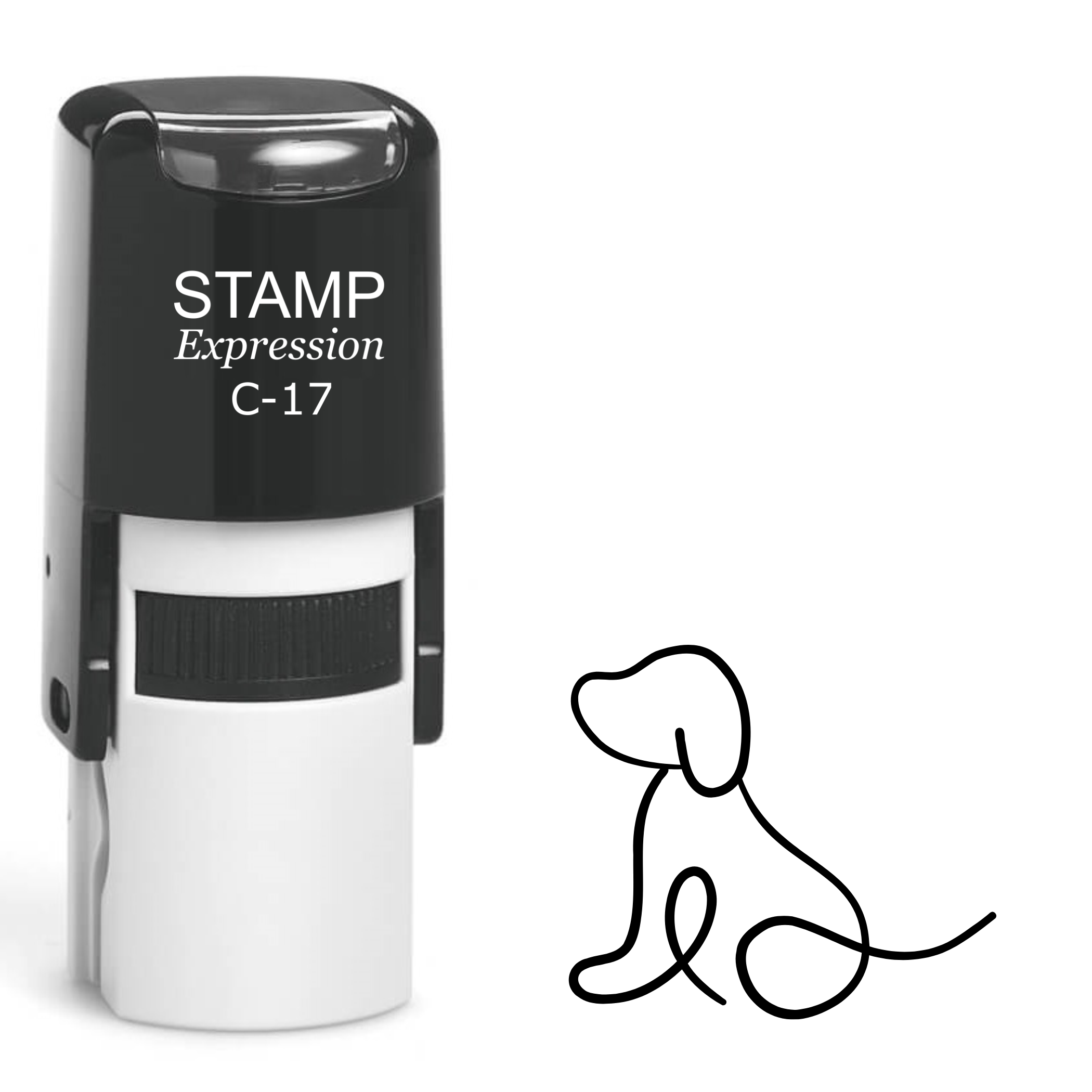Ornate puppy dog outline Self Inking Rubber Stamp (SH-63808)