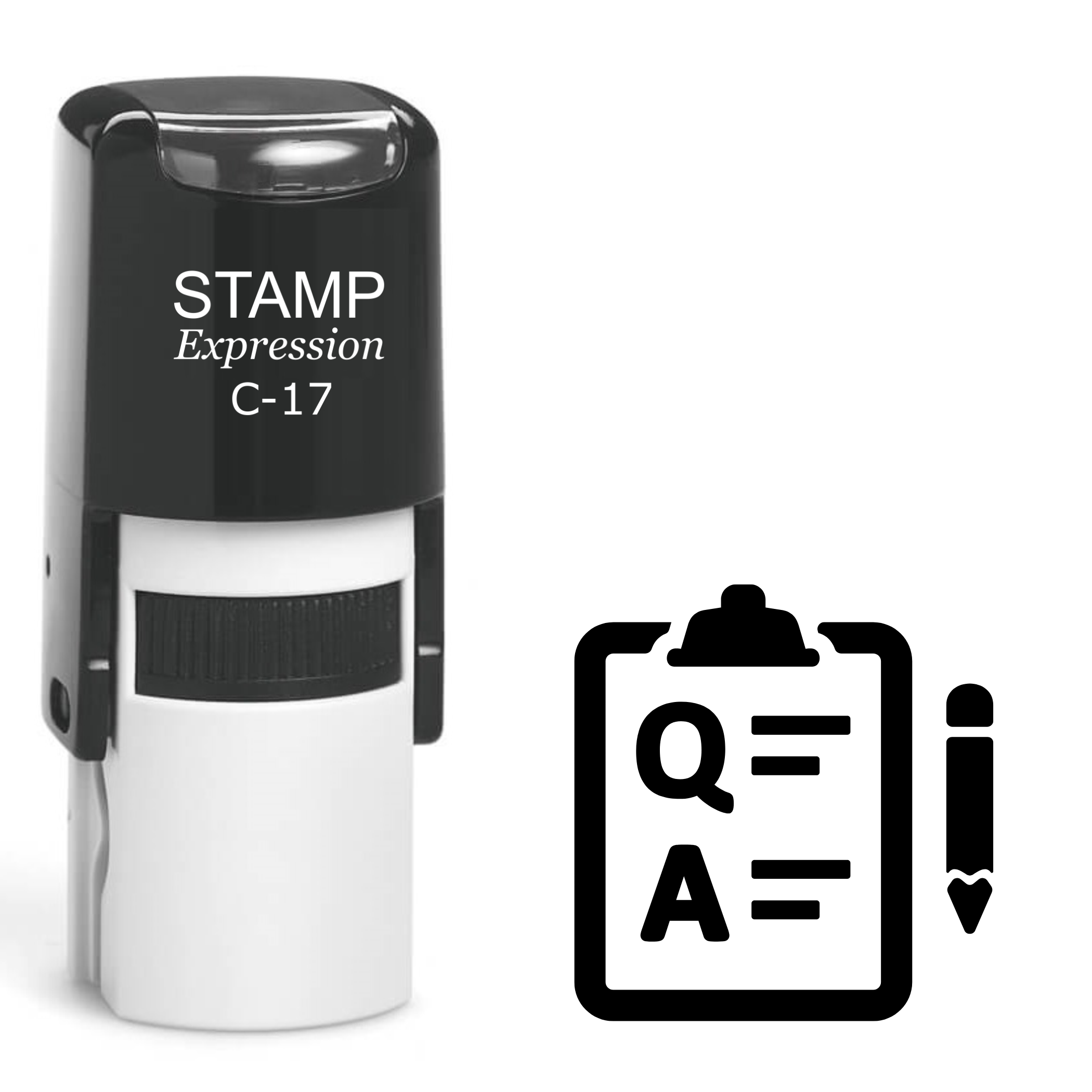 Q&A board with pencil teacher classroom Self Inking Rubber Stamp (SH-63844)