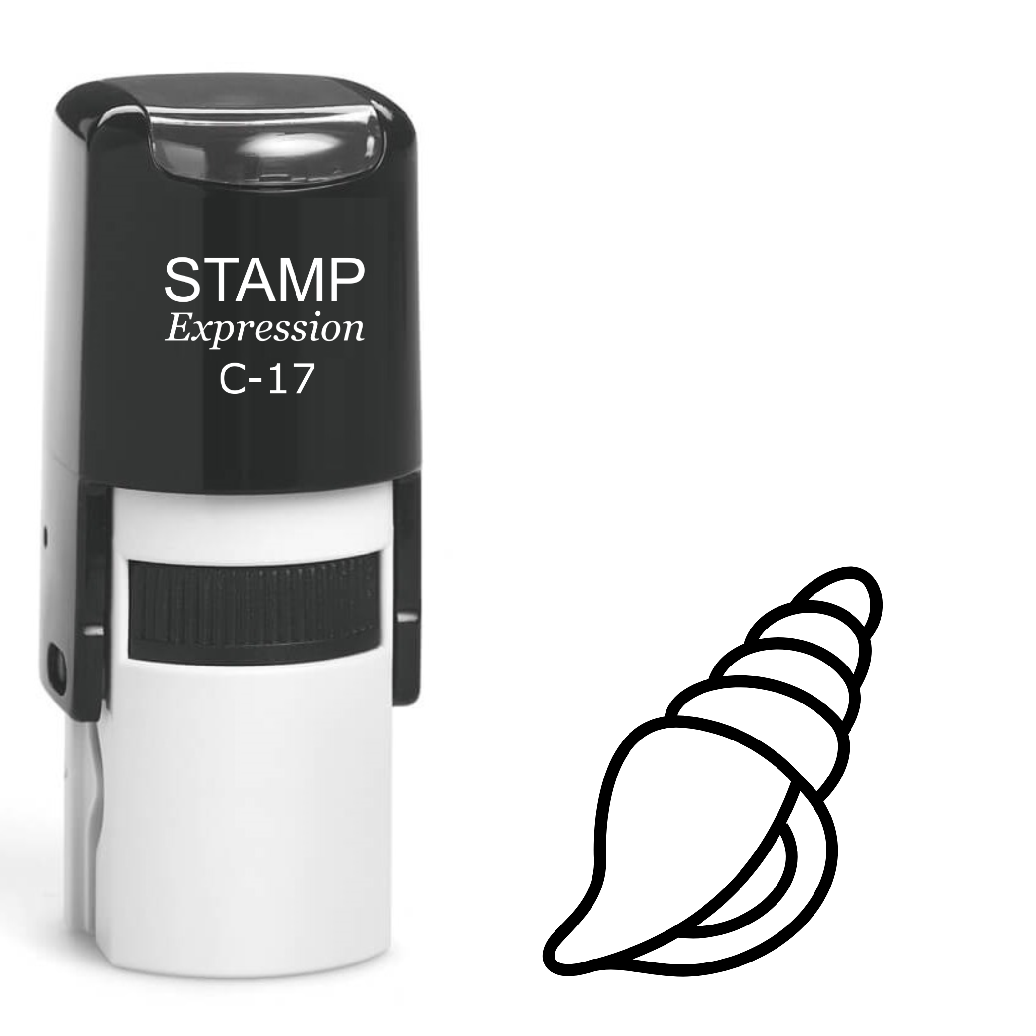Spiral shell outline Self Inking Rubber Stamp (SH-63858)