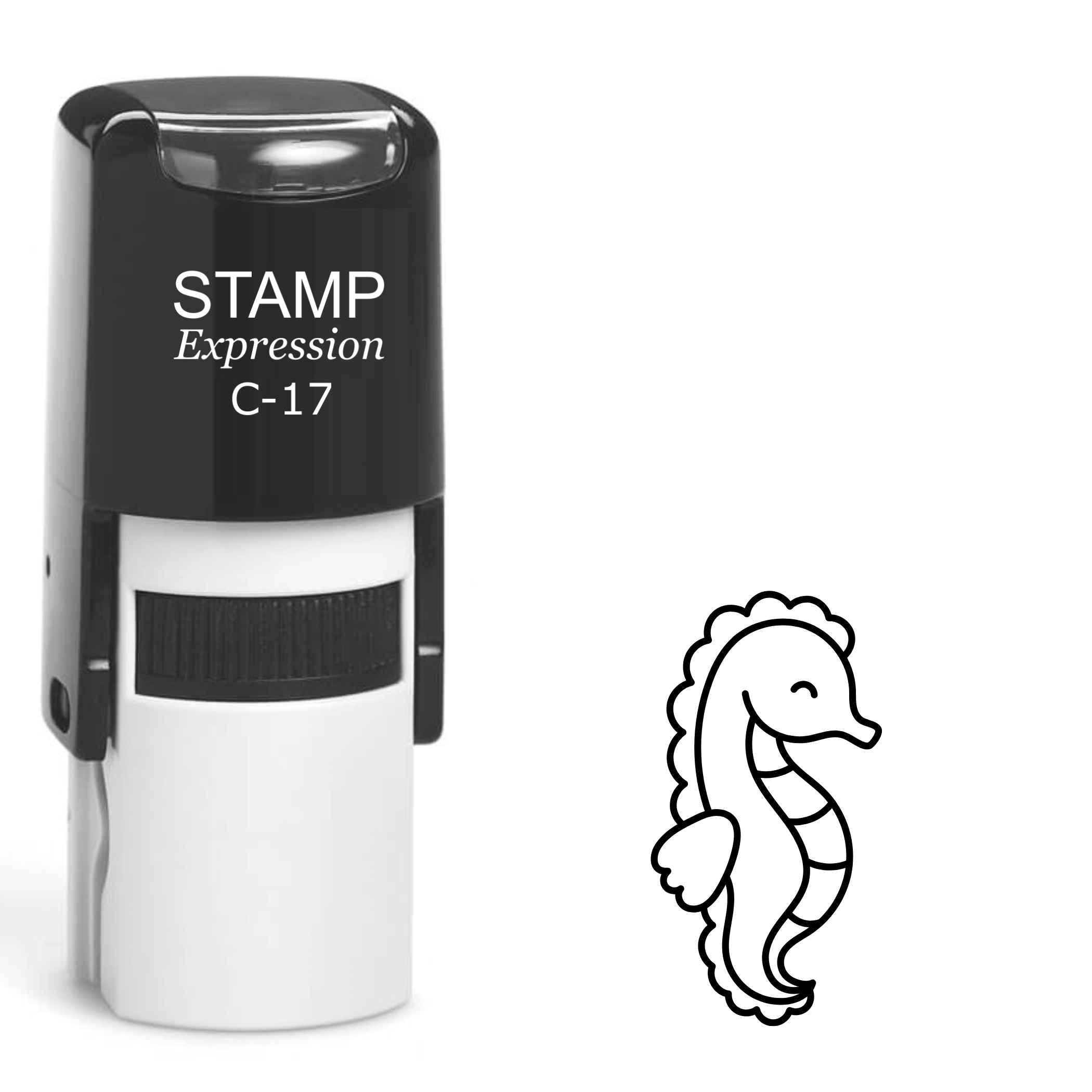 Cute baby seahorse outline Self Inking Rubber Stamp (SH-63859)