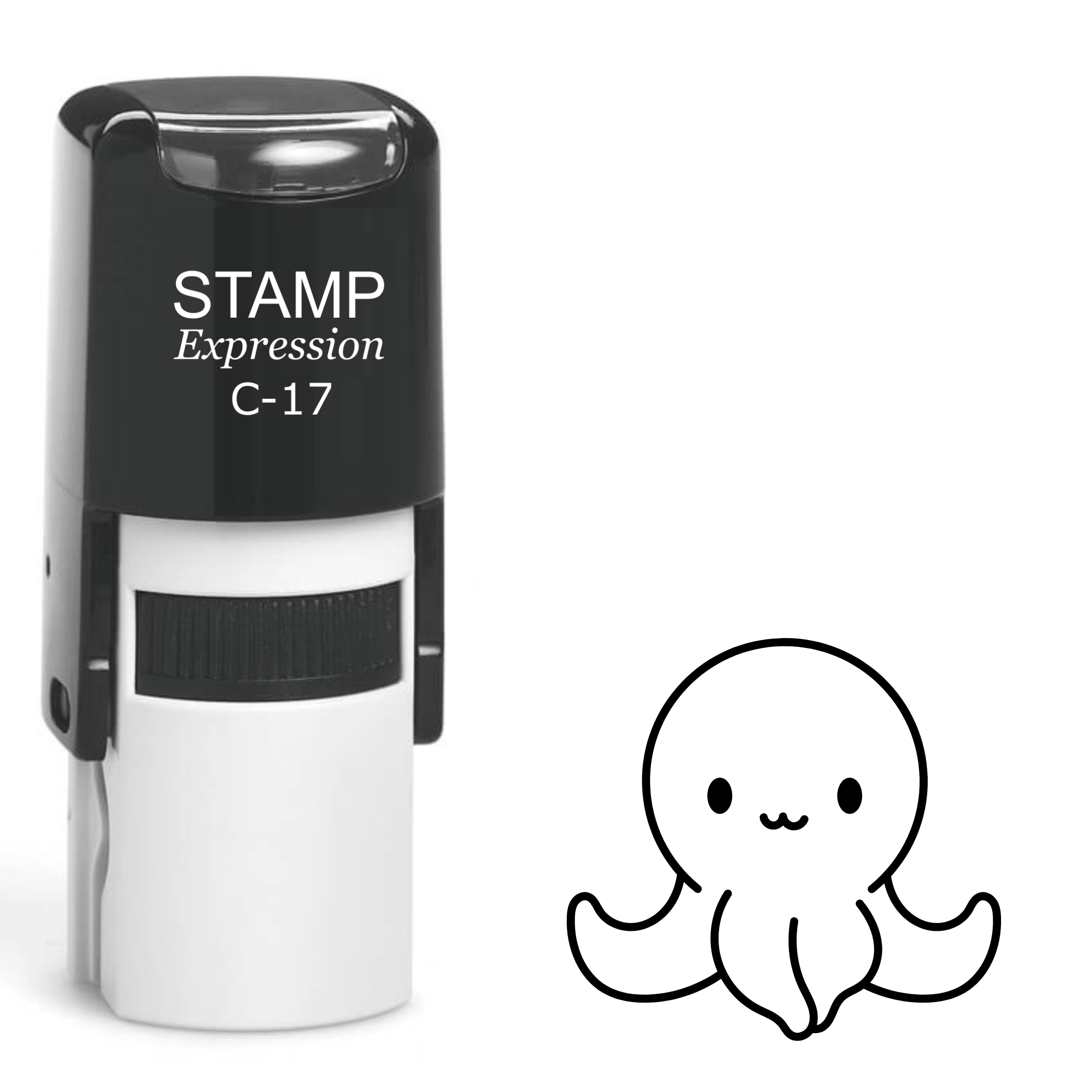Baby octopus outline Self Inking Rubber Stamp (SH-63864)