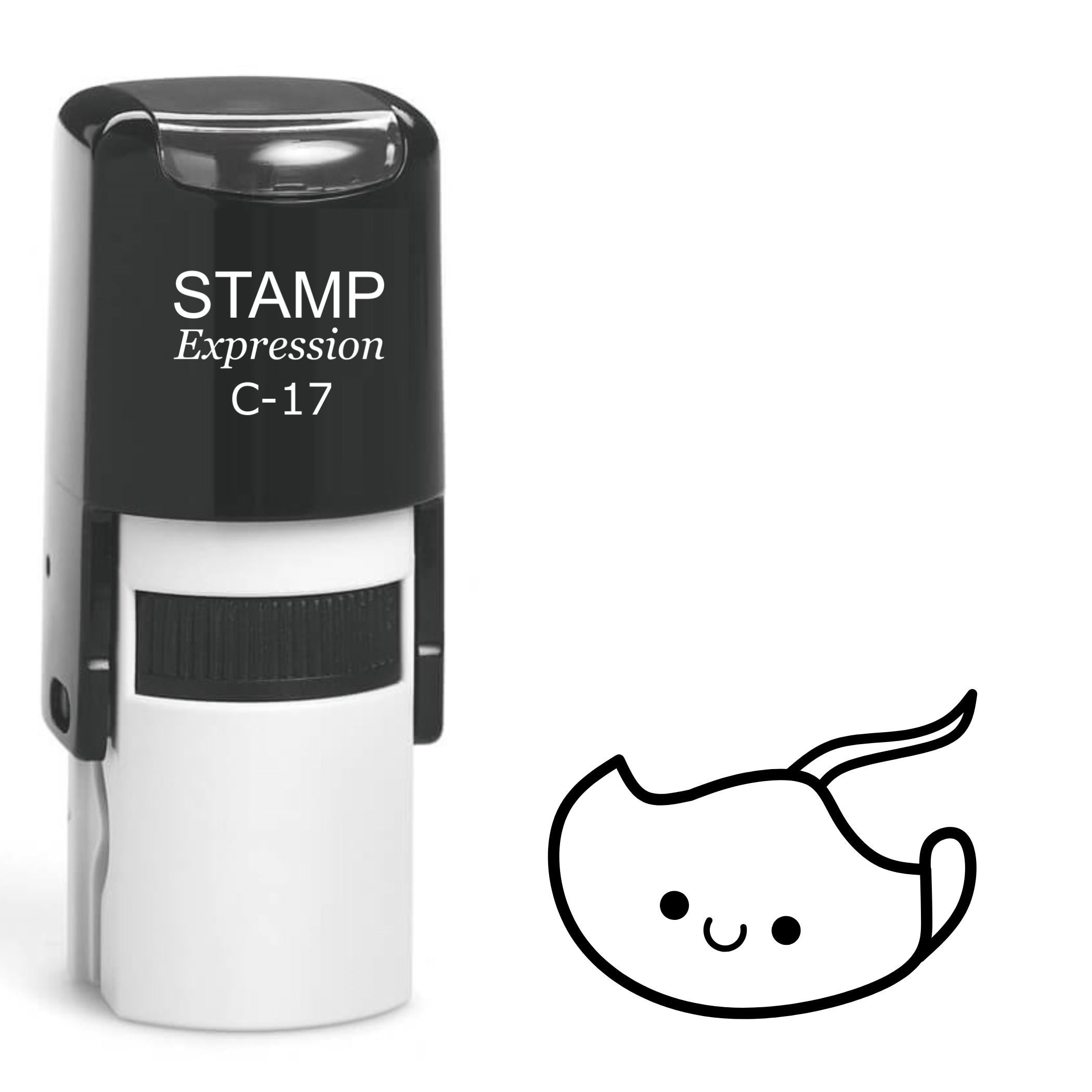 Baby stingray outline Self Inking Rubber Stamp (SH-63866)