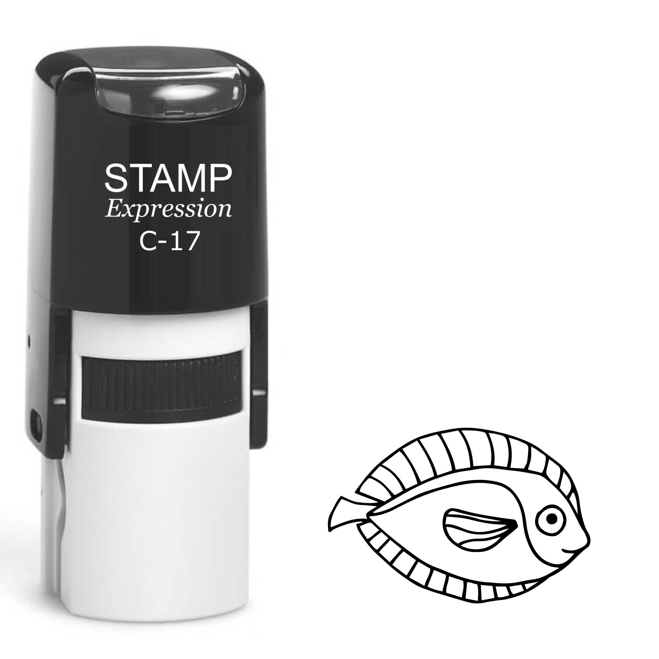 Cute tropical fish outline Self Inking Rubber Stamp (SH-63868)