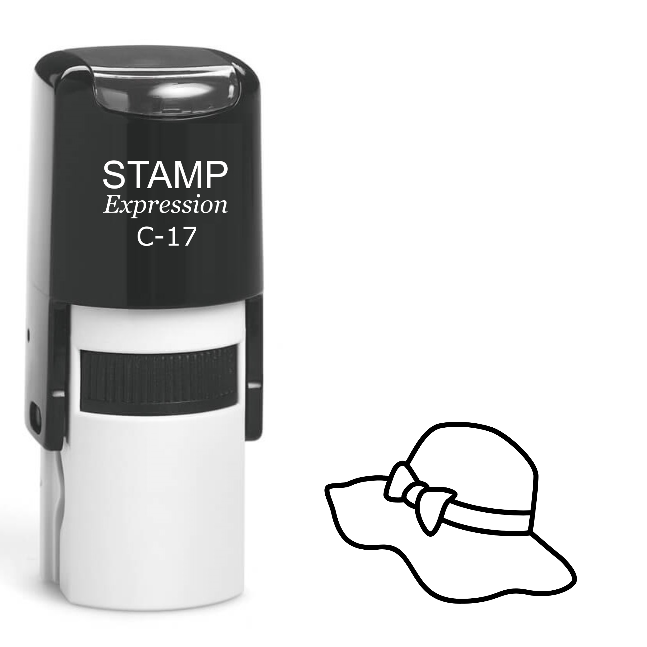 Large sun hat outline Self Inking Rubber Stamp (SH-63877)