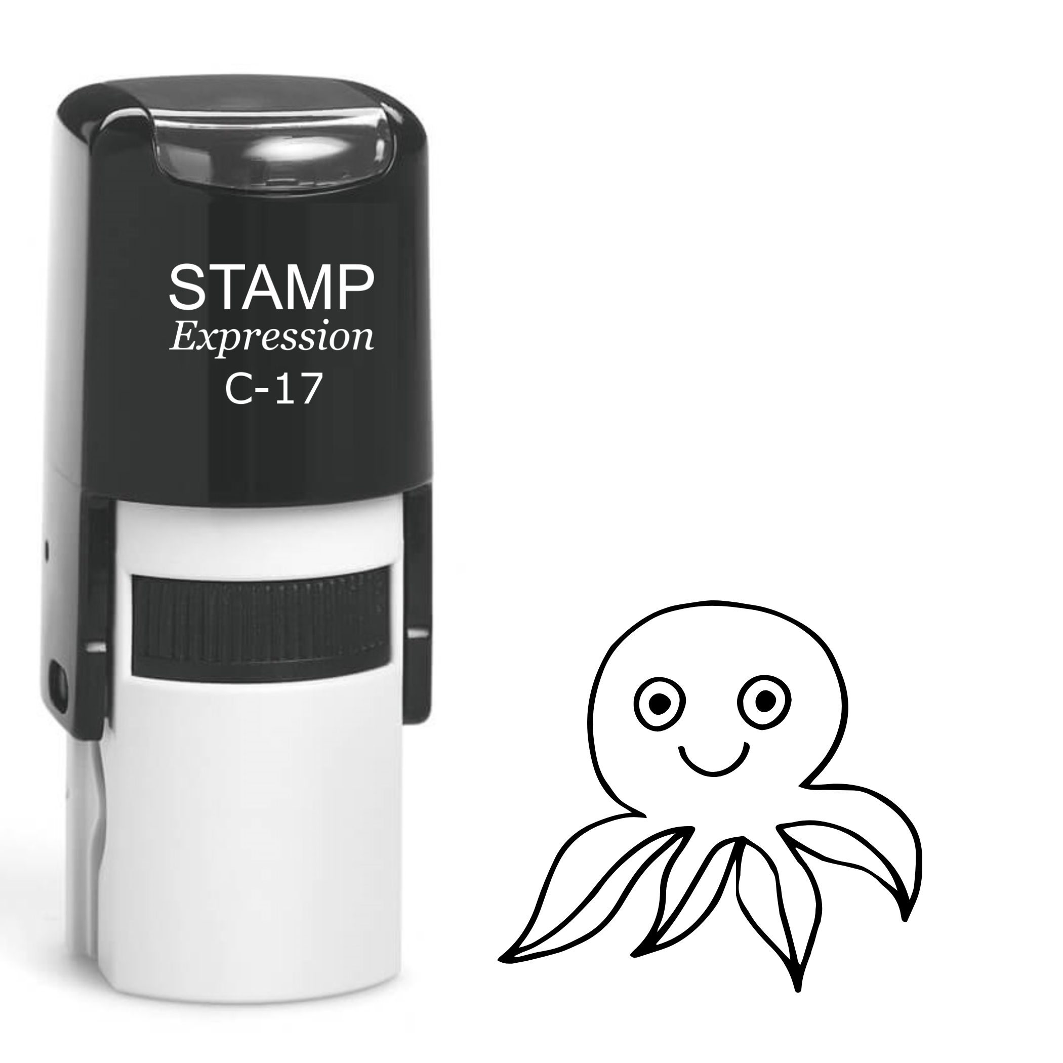 Silly baby octopus outline Self Inking Rubber Stamp (SH-63879)
