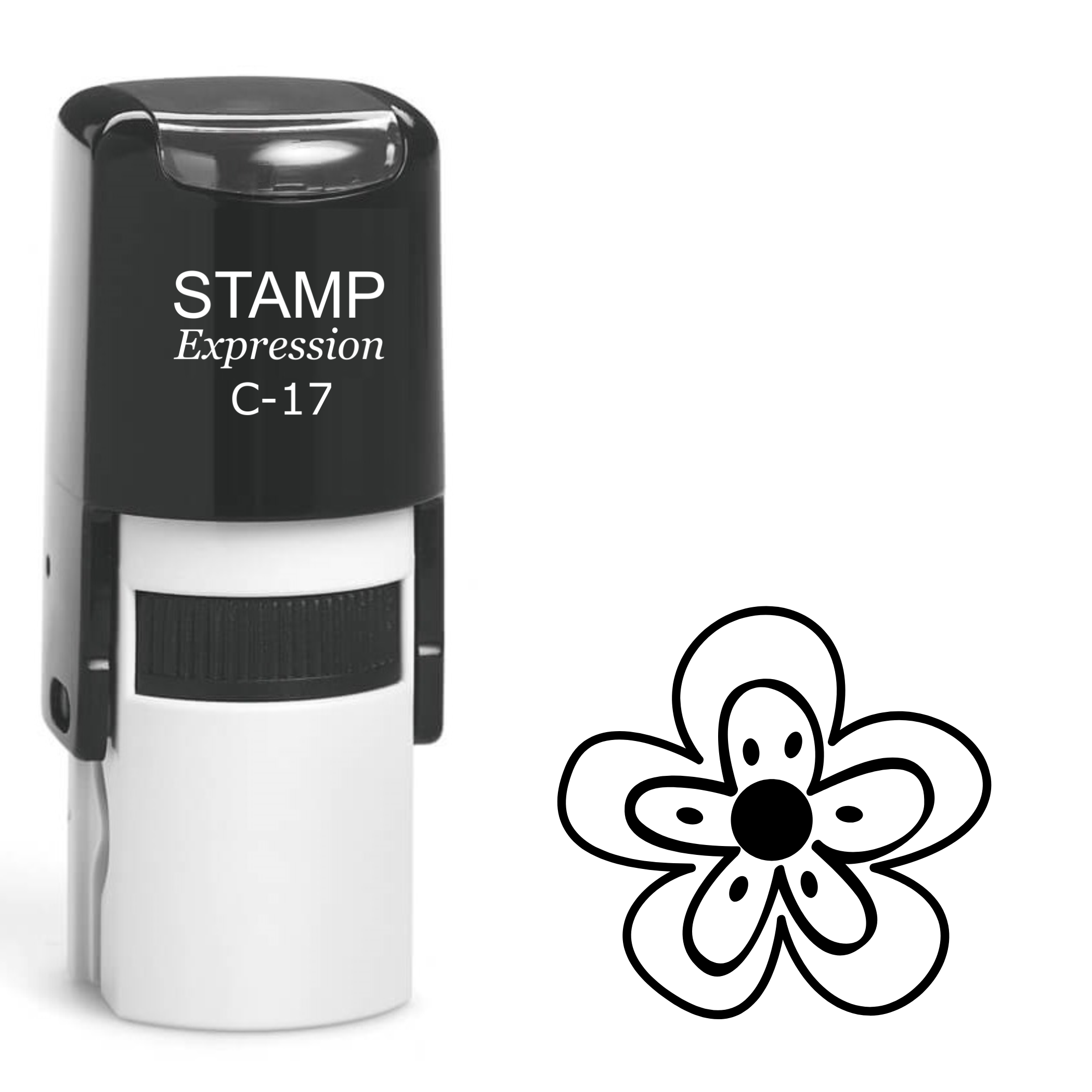 Fancy flower outline Self Inking Rubber Stamp (SH-63885)
