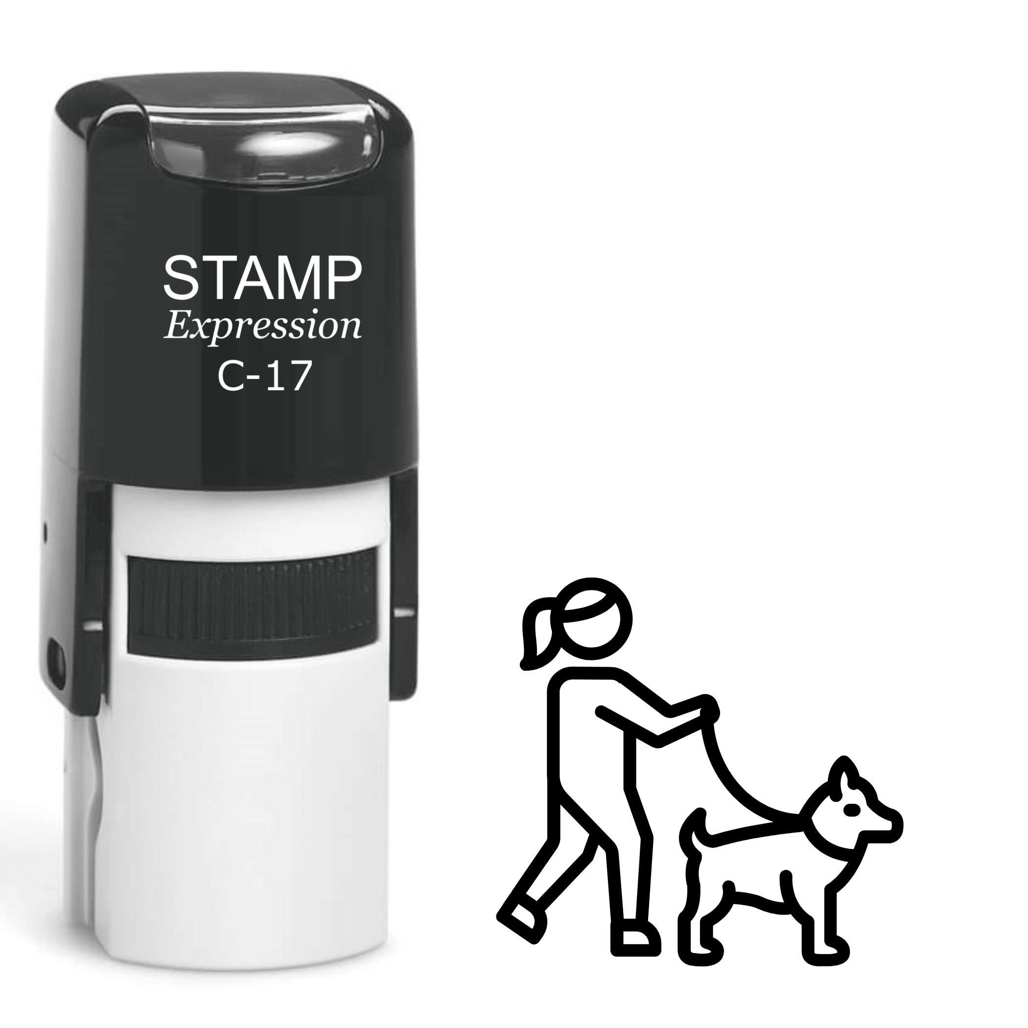 Dog walker Self Inking Rubber Stamp (SH-63905)
