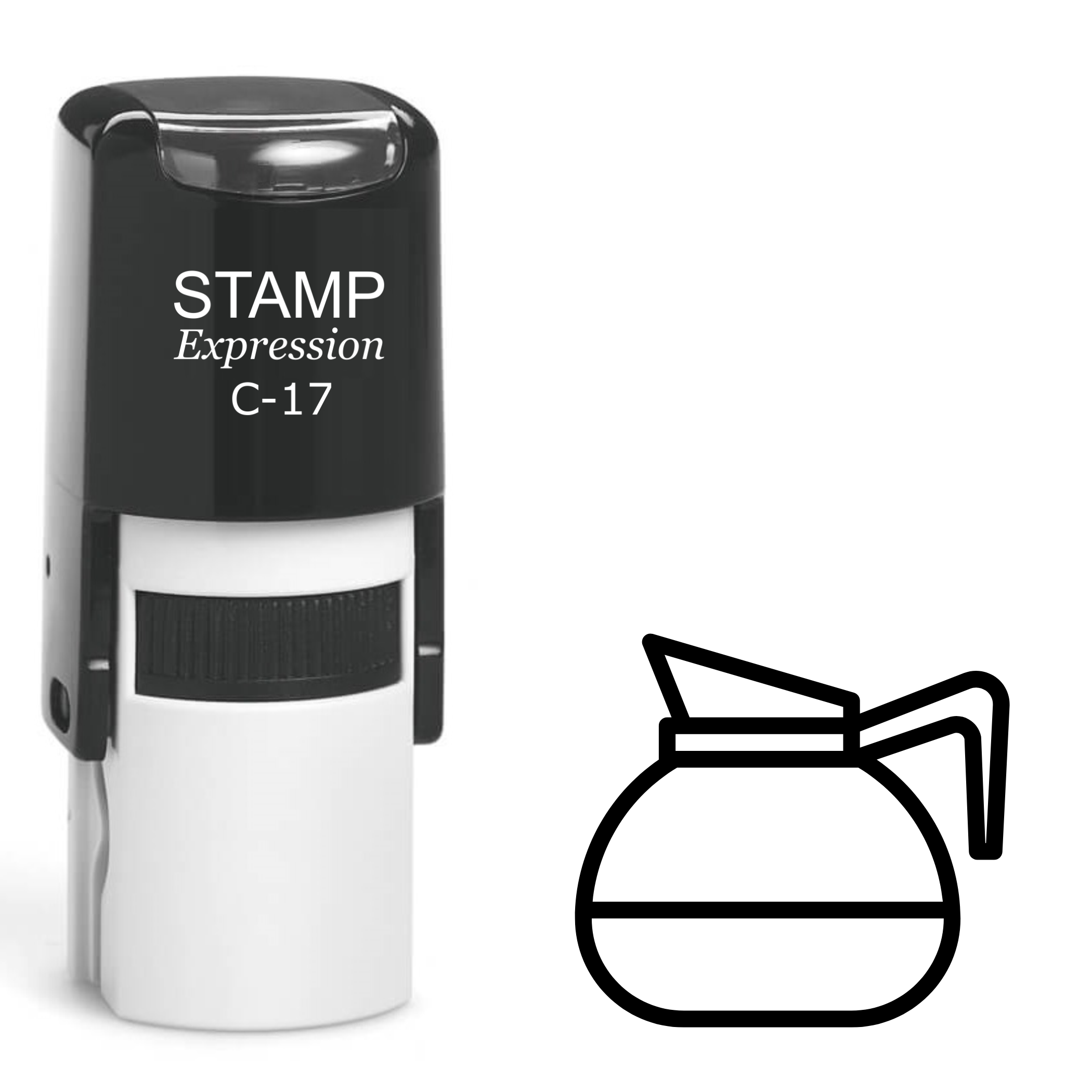 Office pot of coffee outline Self Inking Rubber Stamp (SH-63916)
