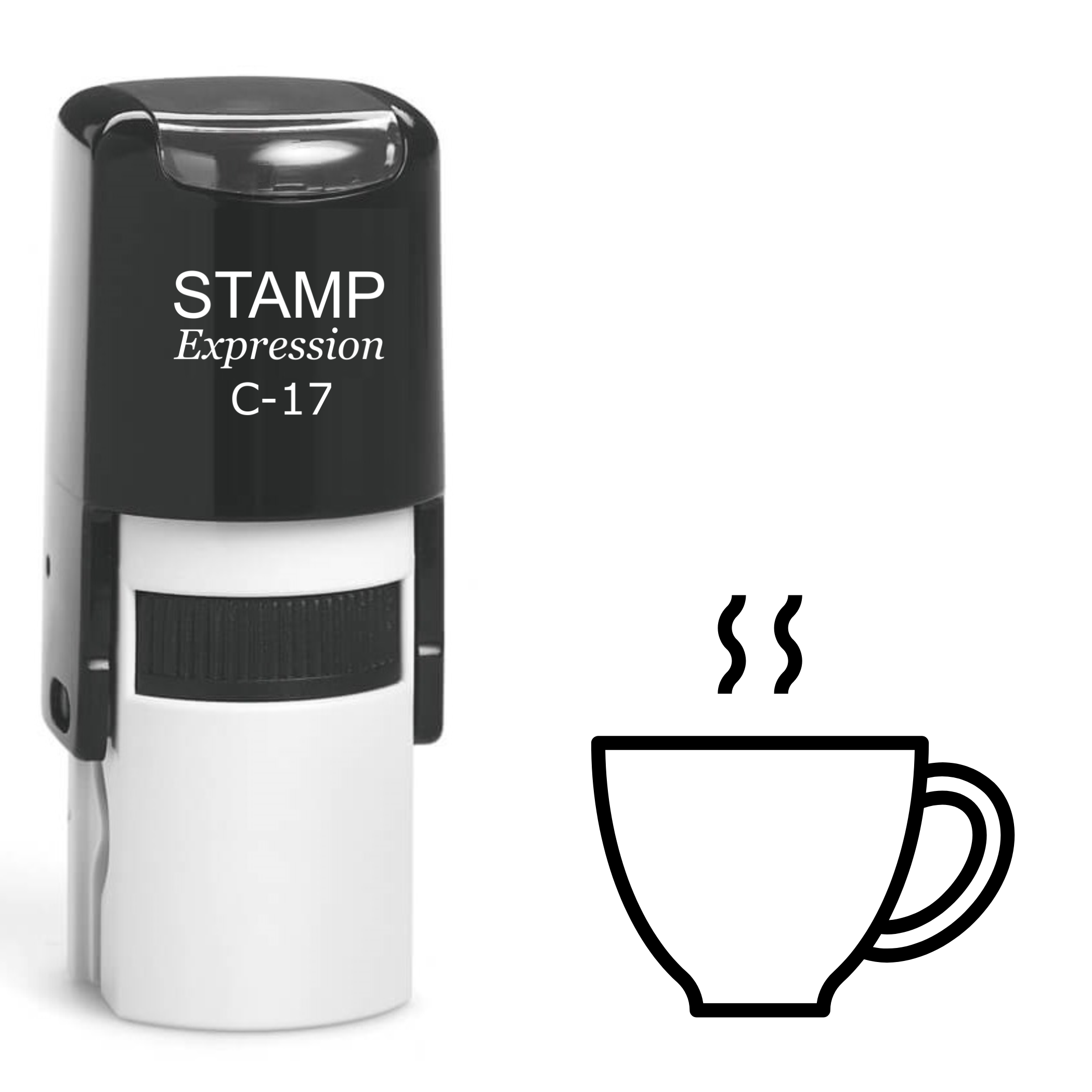 Steaming coffee cup outline Self Inking Rubber Stamp (SH-63920)