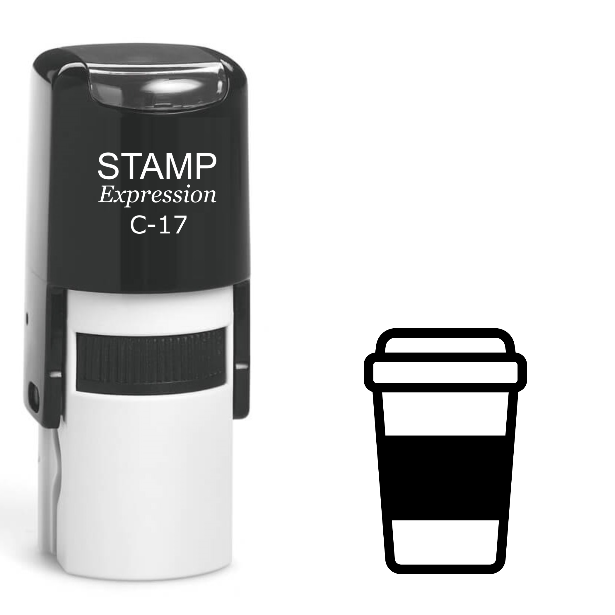 To-go coffee cup outline with sleeve Self Inking Rubber Stamp (SH-63922)