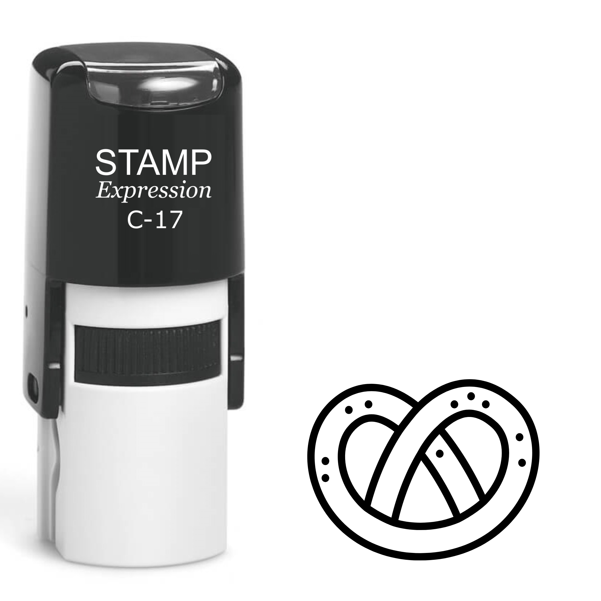 Salted pretzel outline Self Inking Rubber Stamp (SH-63926)
