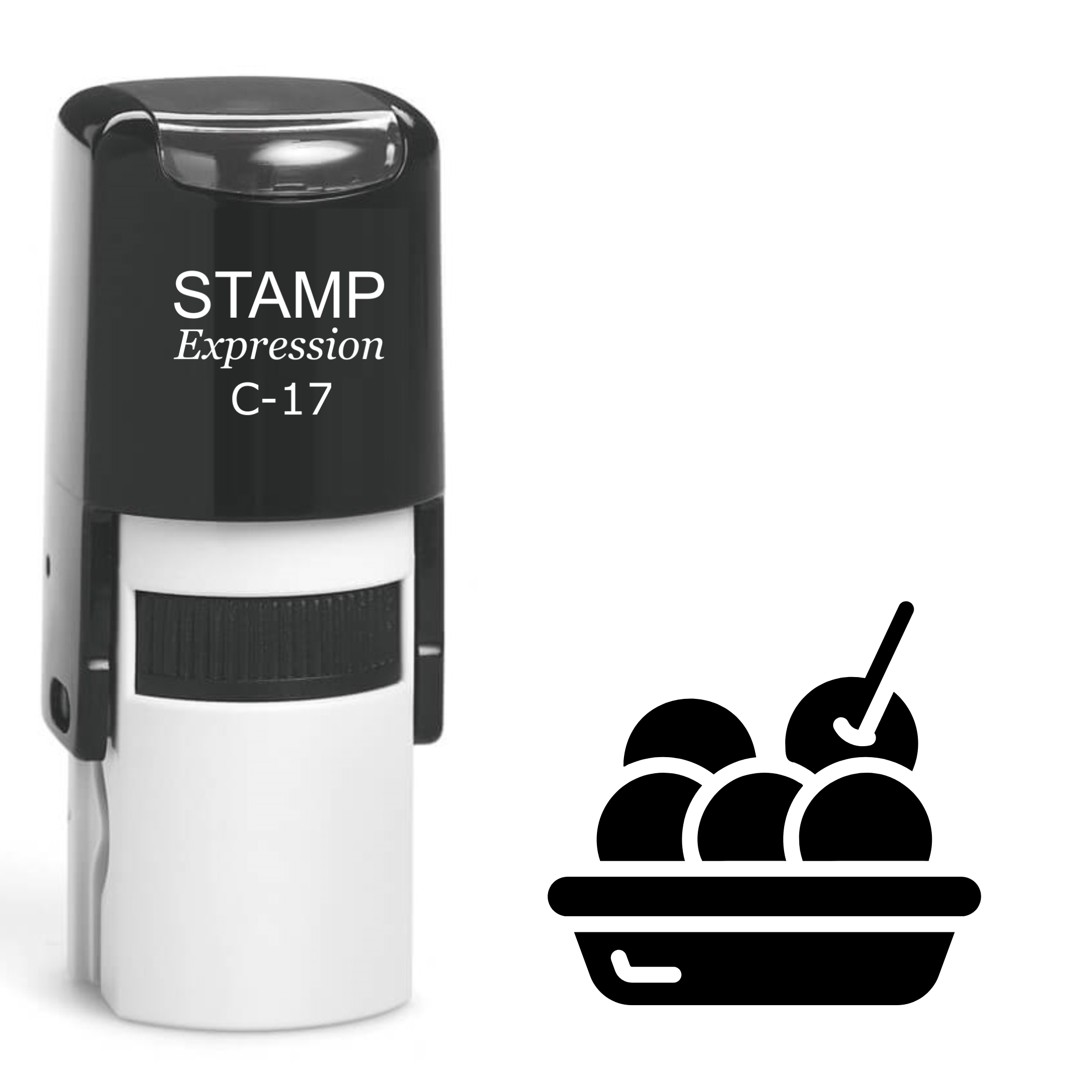 Plate with cherries Self Inking Rubber Stamp (SH-63931)