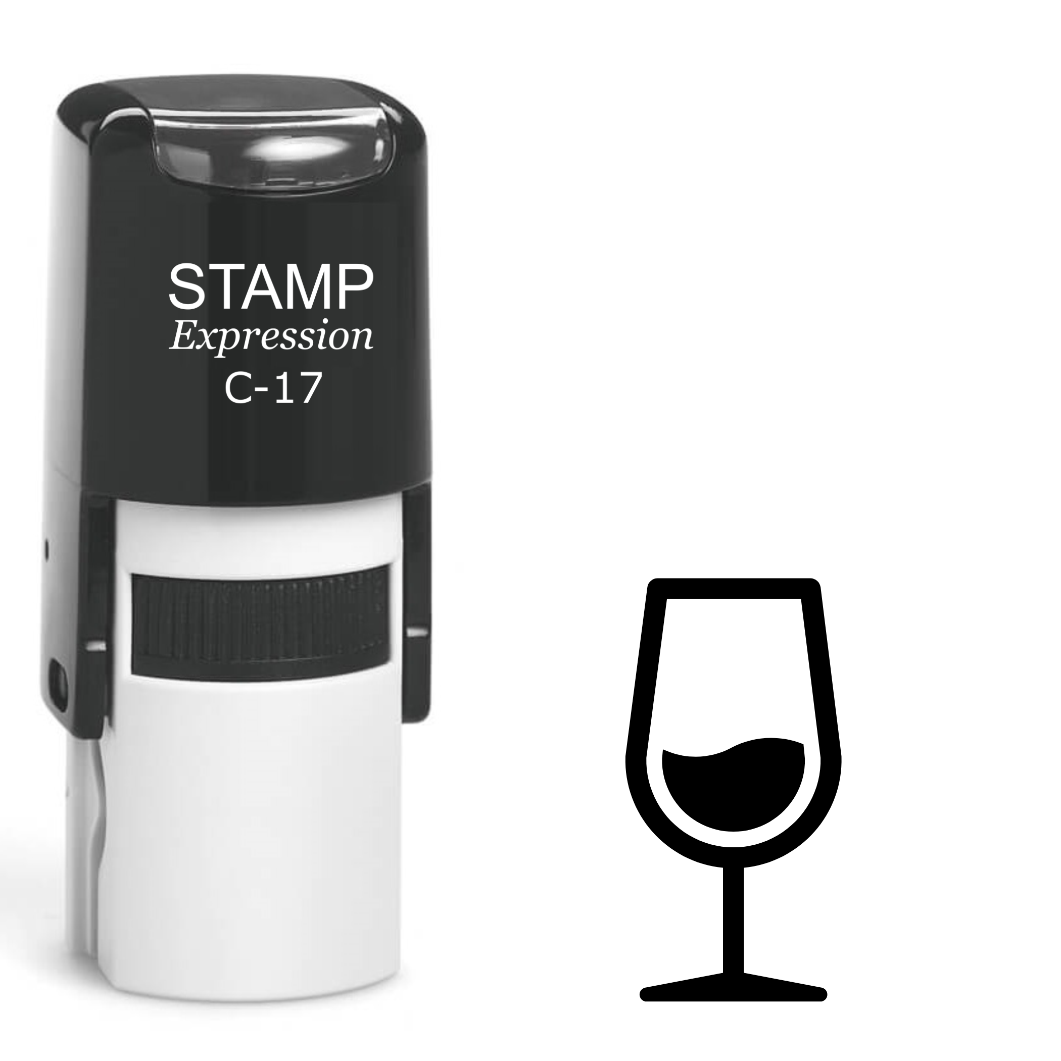 Tall glass of wine Self Inking Rubber Stamp (SH-63941)