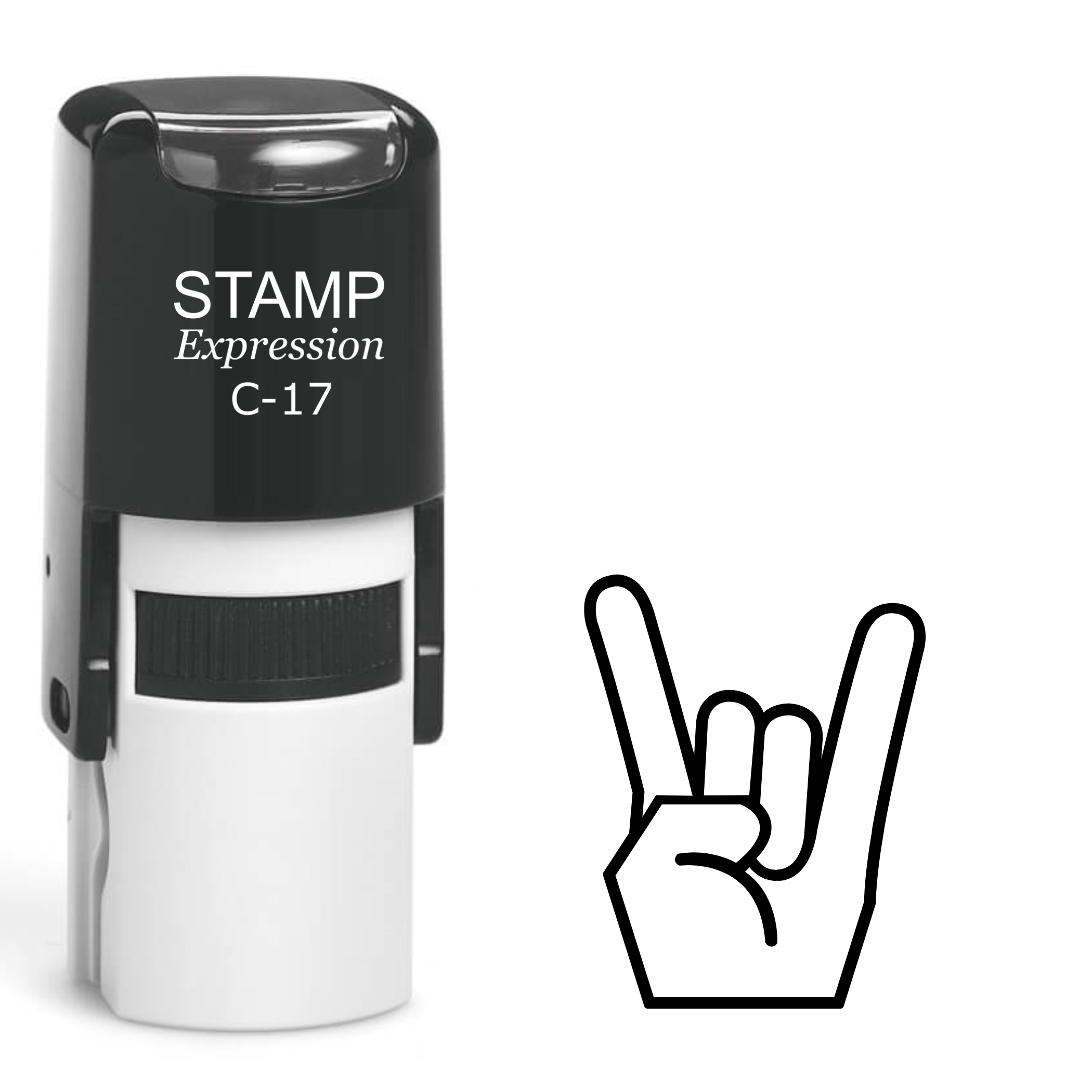 Heavy metal hand symbol Self Inking Rubber Stamp (SH-63952)