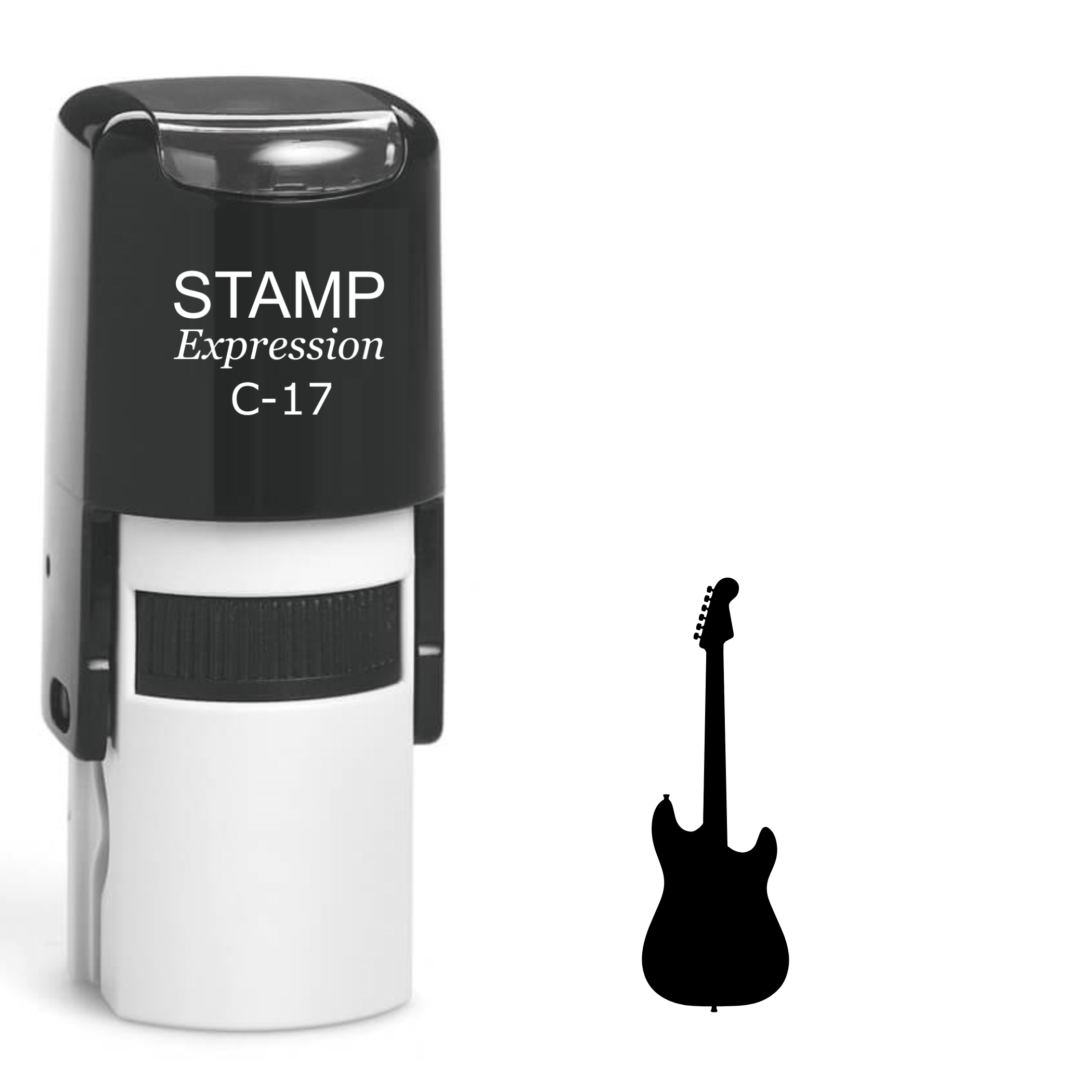 Electric guitar silhouette Self Inking Rubber Stamp (SH-63954)