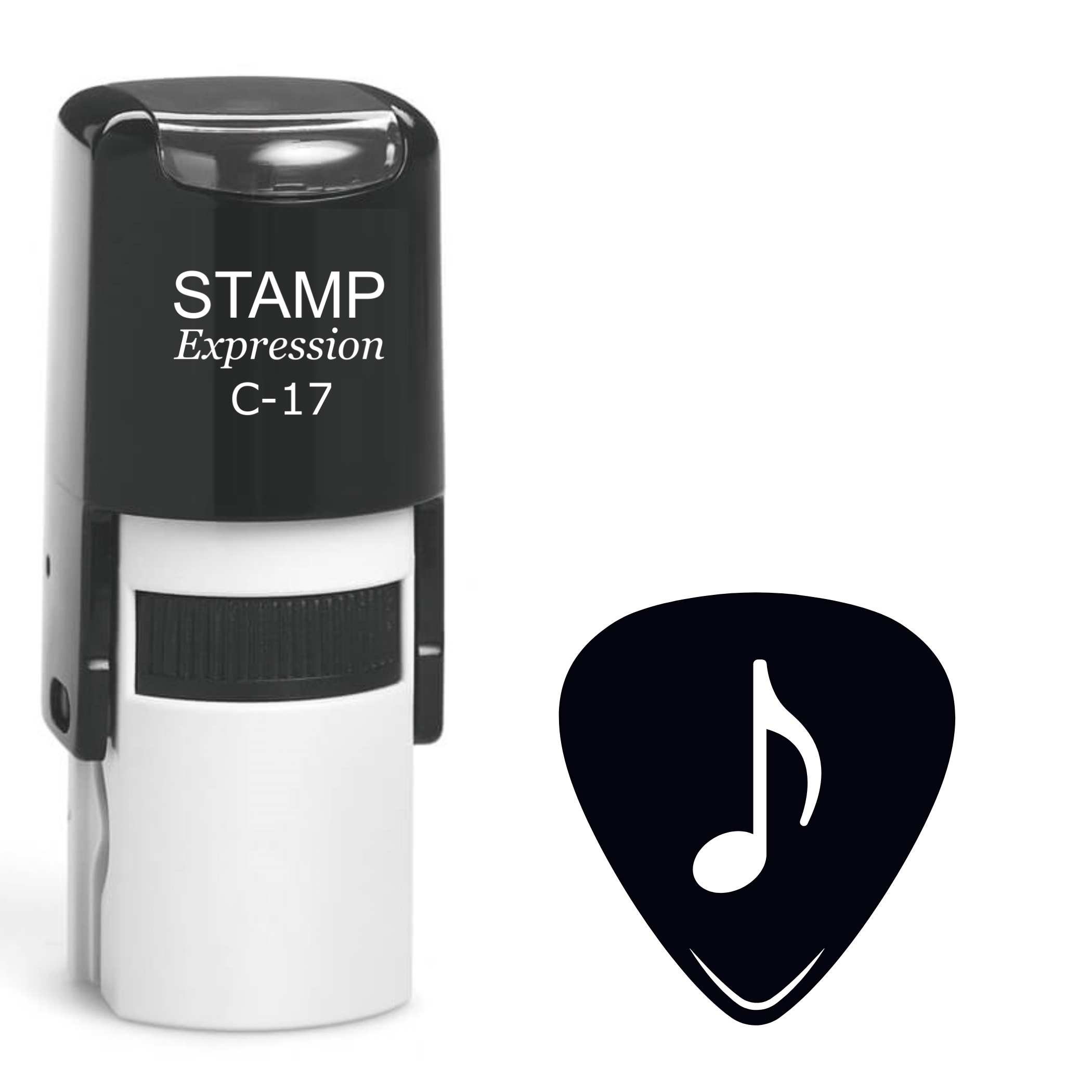 Guitar pick with eighth music note Self Inking Rubber Stamp (SH-63957)