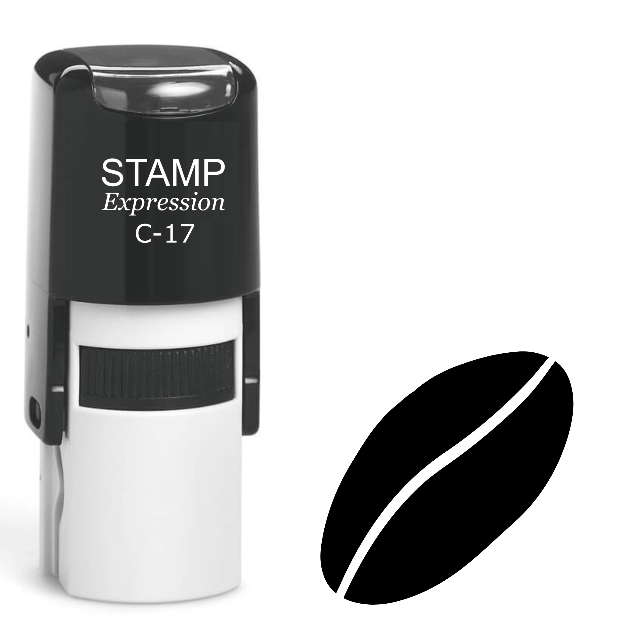 Coffee bean silhouette Self Inking Rubber Stamp (SH-63968)
