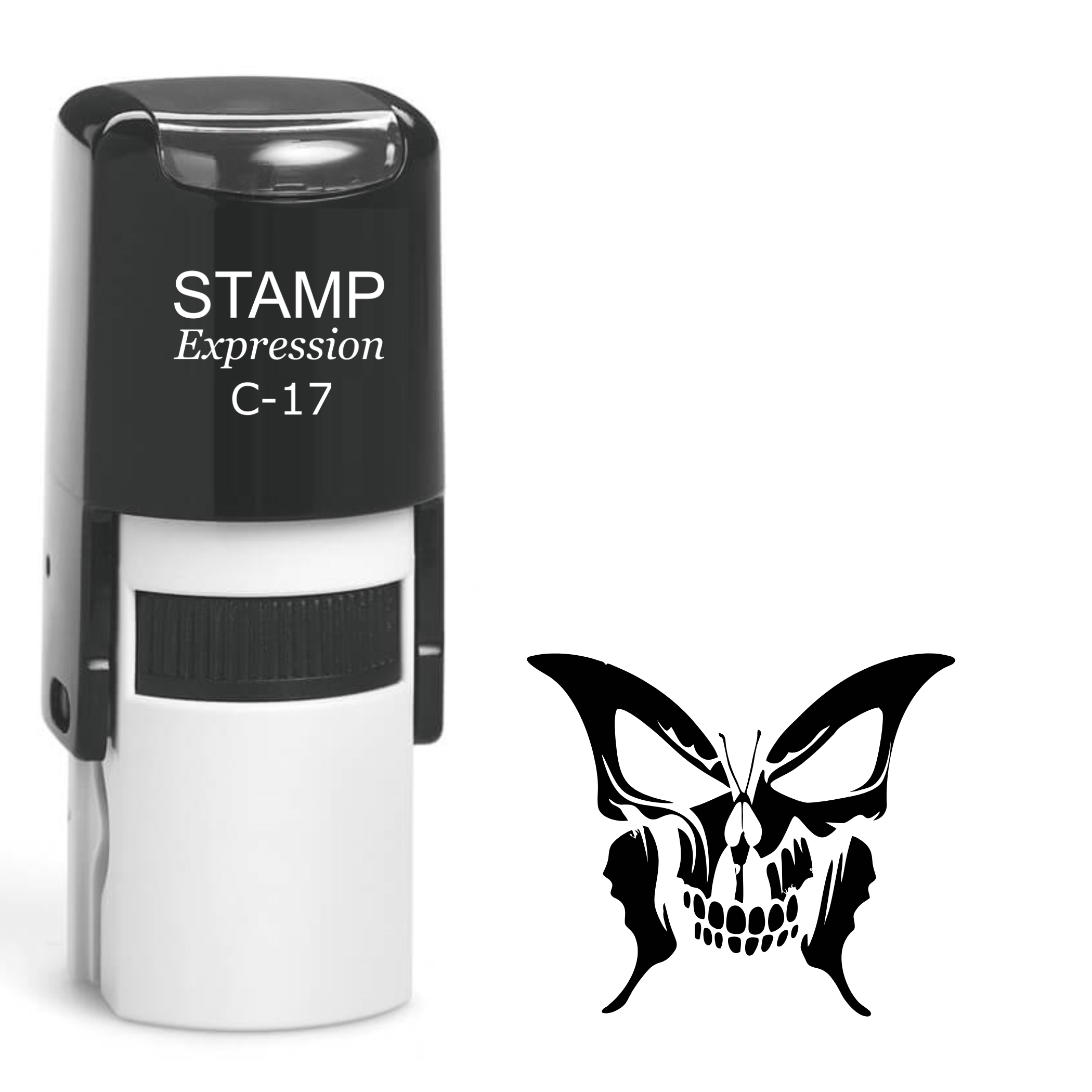 Skull butterfly silhouette Self Inking Rubber Stamp (SH-64010)