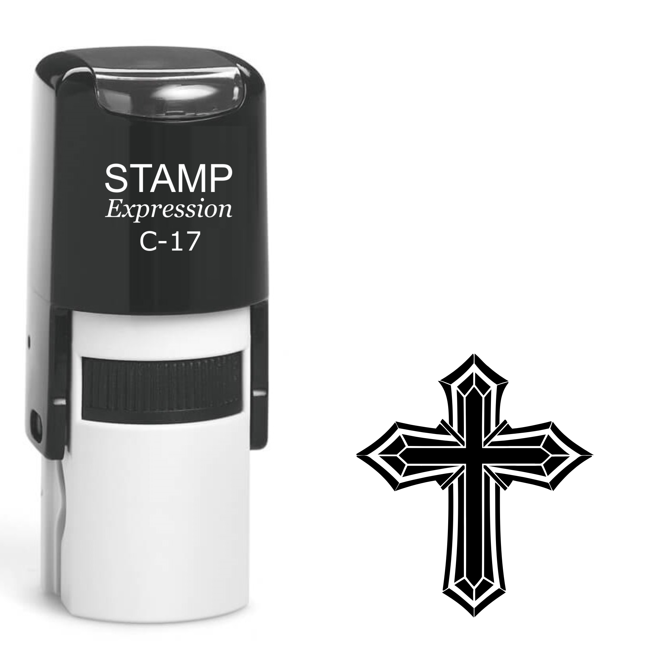 Fancy cross religious Self Inking Rubber Stamp (SH-64011)